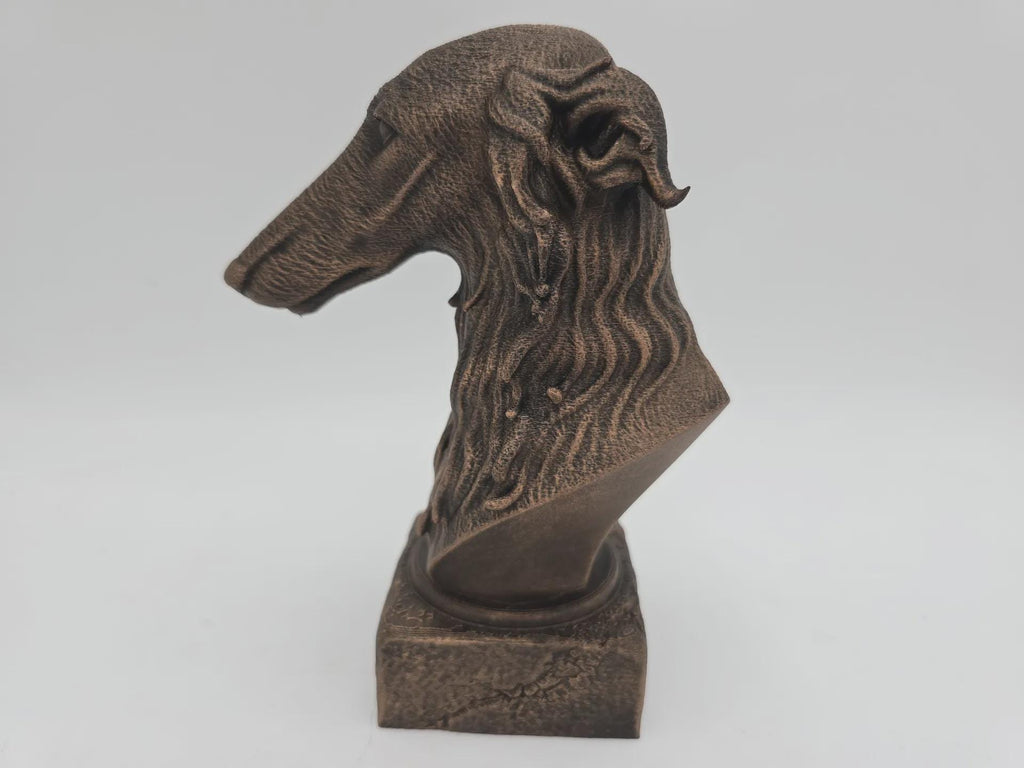 Bust of a borzoi dog statue - handpainted home decor dog lover gift him her ornament