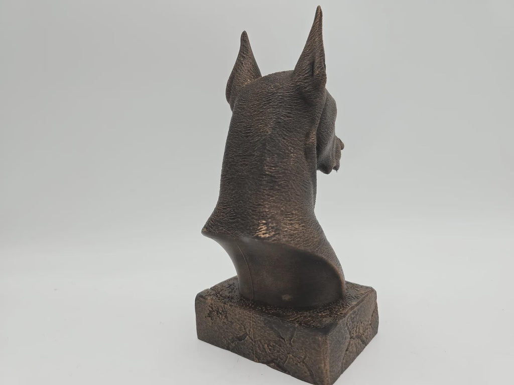 Bust of a Doberman statue - handpainted home decor dog lover gift him her ornament