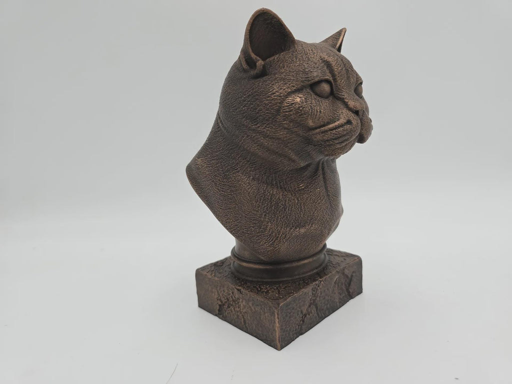 Bust of a britisch shorthair cat statue - home decor cat lover handpainted ornament