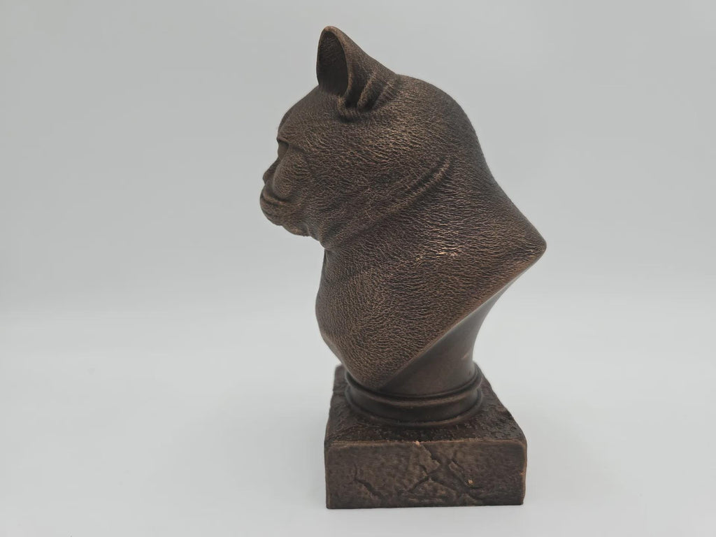 Bust of a britisch shorthair cat statue - home decor cat lover handpainted ornament