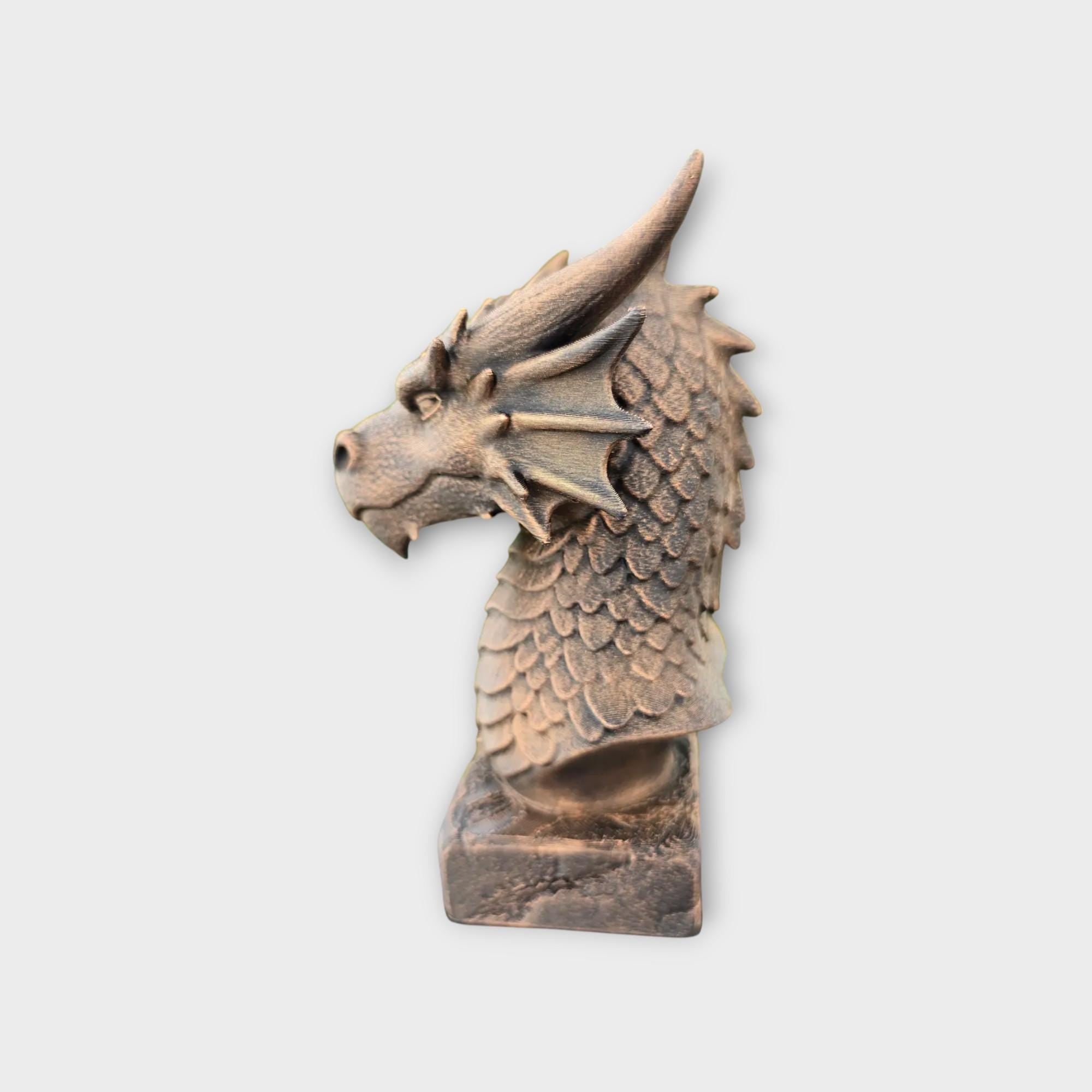 Bust of a Dragon statue - home decor fantasy lover gift him her handpainted ornament