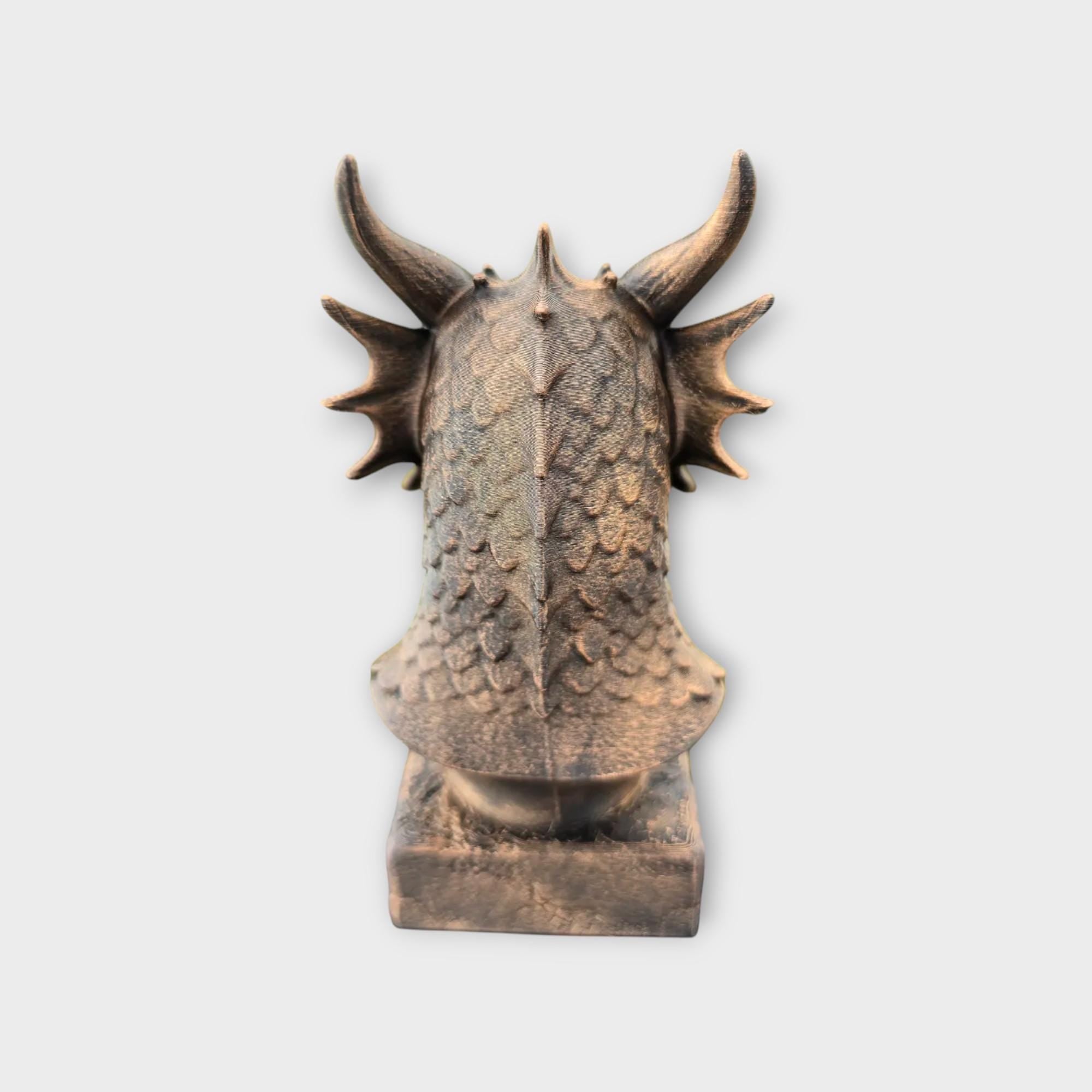 Bust of a Dragon statue - home decor fantasy lover gift him her handpainted ornament