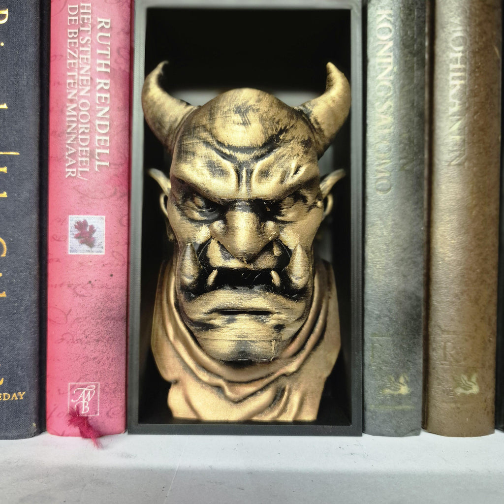 Orc Book Nook - 3D Printed Orc Warrior for Fantasy Bookshelves