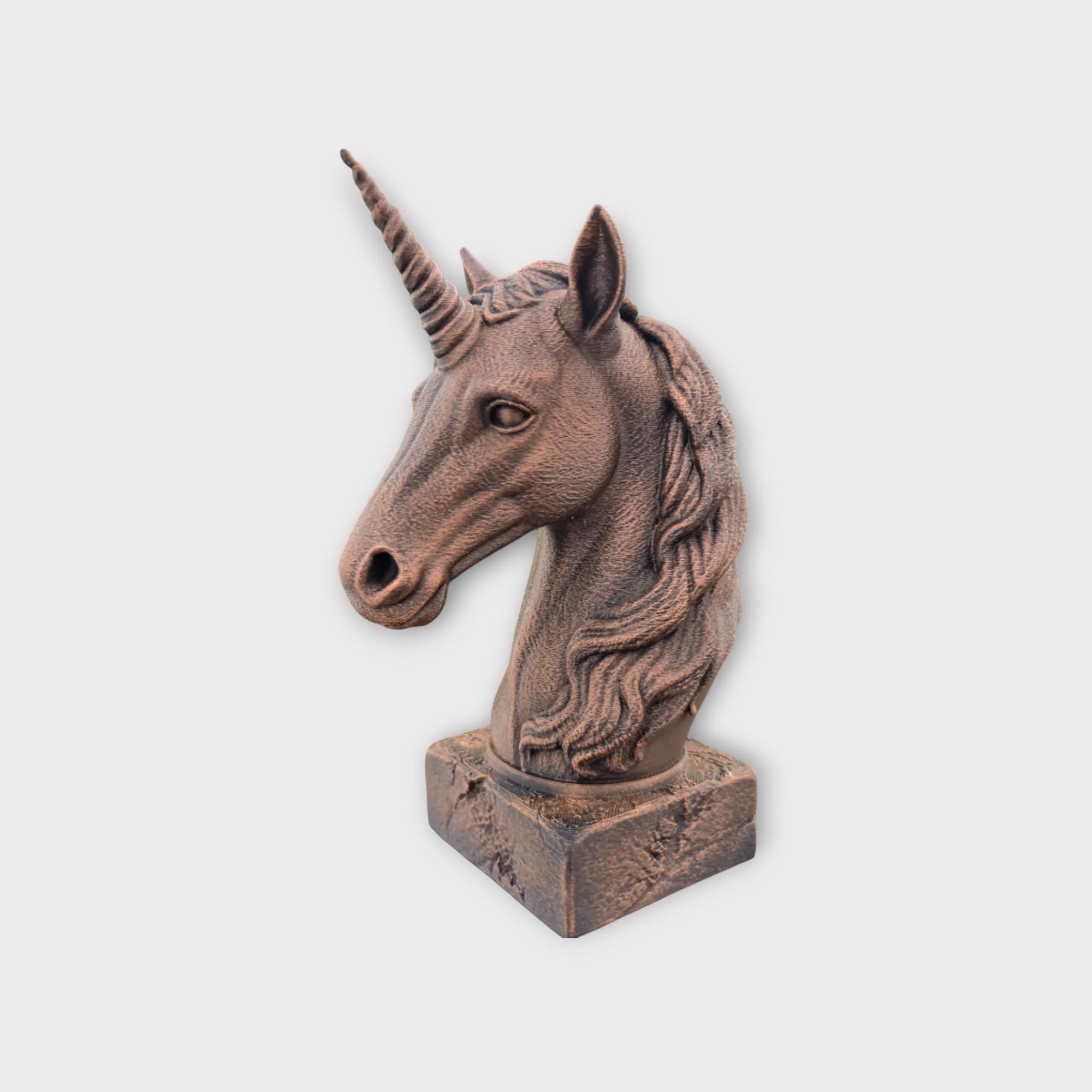 Bust of a Unicorn statue - home decor lover gift him her handpainted ornament