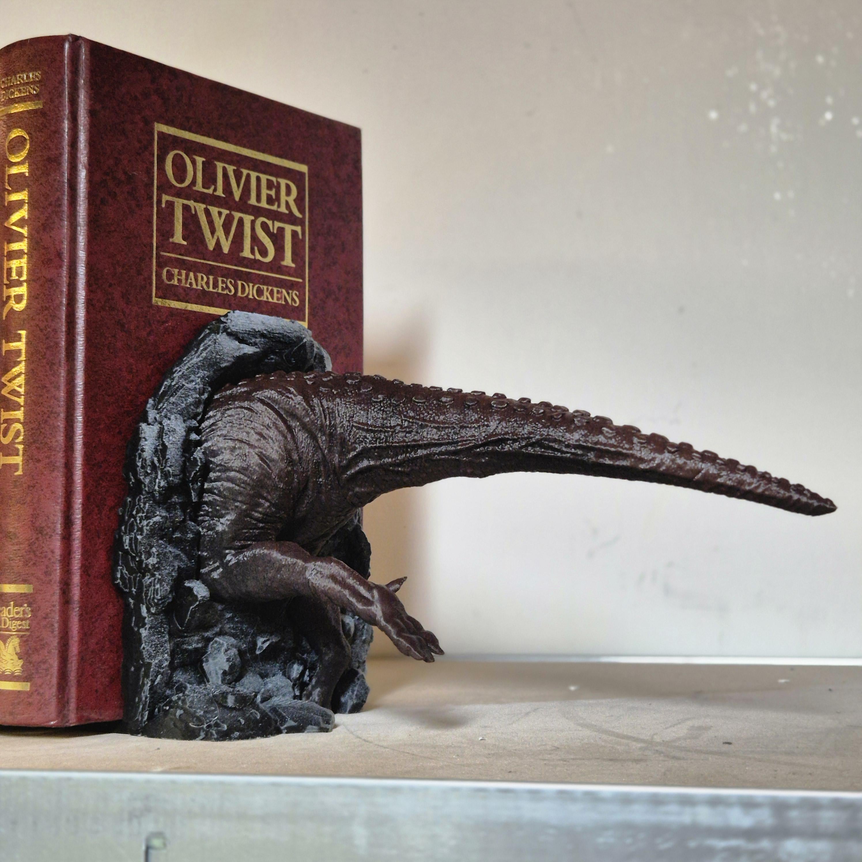 T-rex book ends bookshelf decor