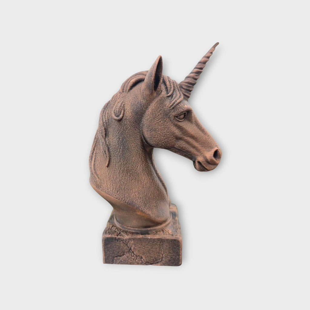 Bust of a Unicorn statue - home decor lover gift him her handpainted ornament