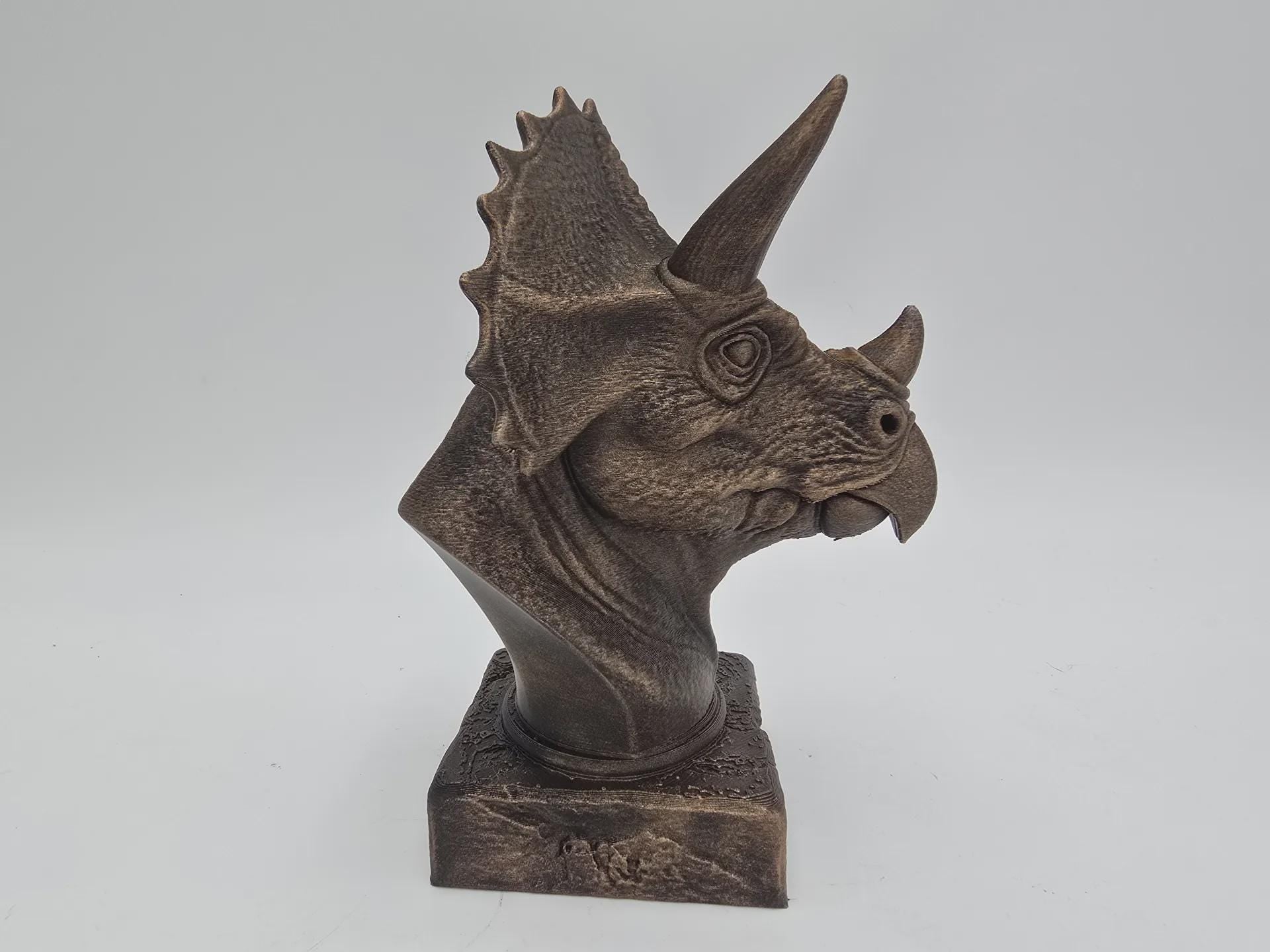 Bust of a Triceratops statue - home decor lover gift him her handpainted ornament