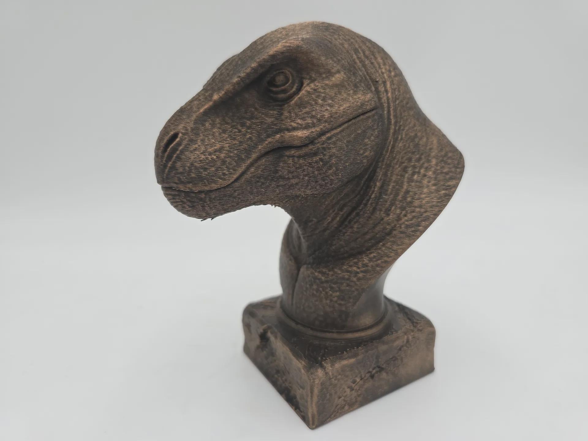 Bust of a T-Rex statue - home decor lover gift him her handpainted ornament