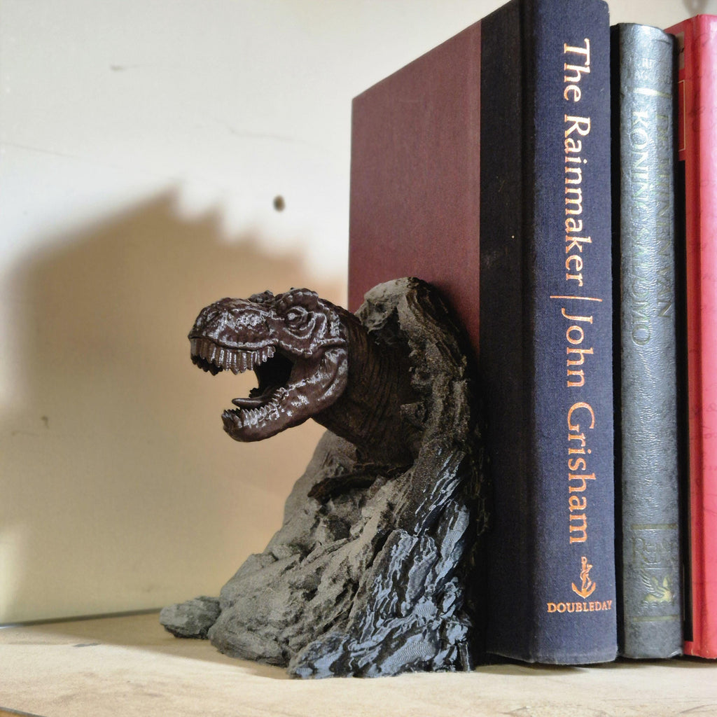 T-rex book ends bookshelf decor