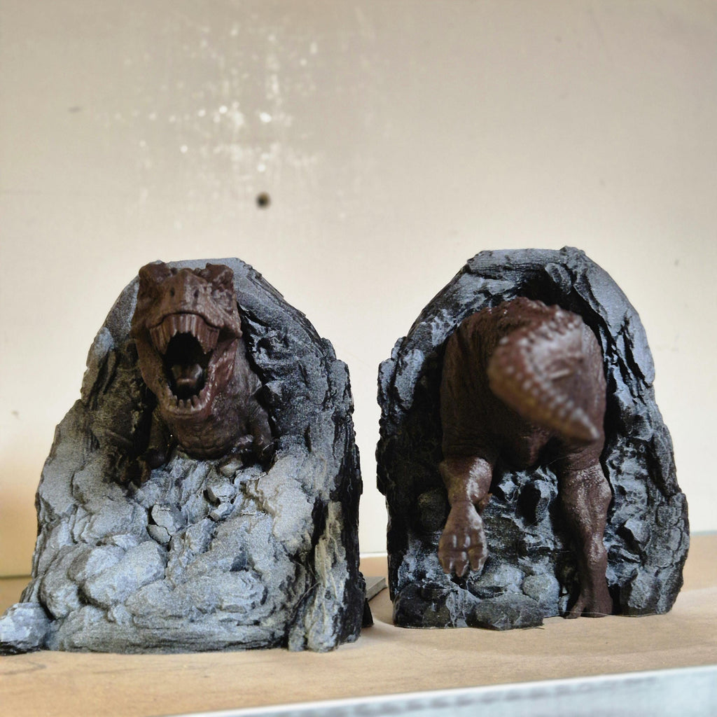T-rex book ends bookshelf decor
