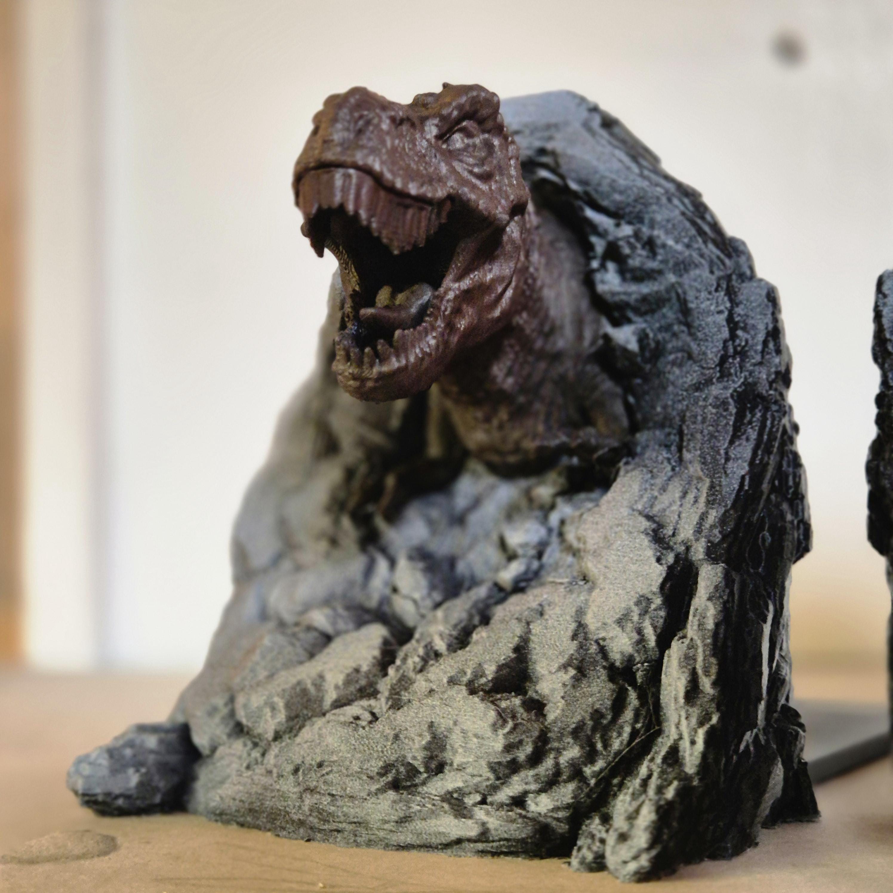 T-rex book ends bookshelf decor