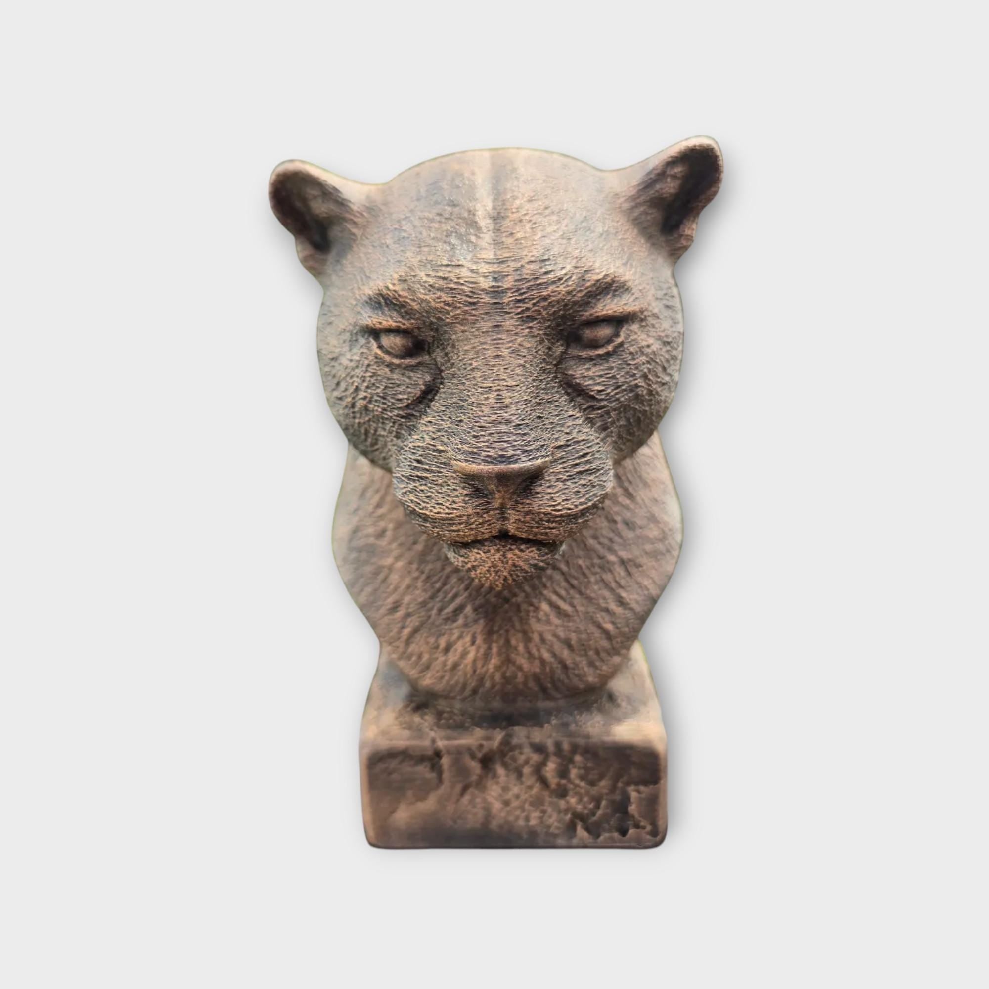 Bust of a Jaguar statue - home decor lover gift him her handpainted ornament