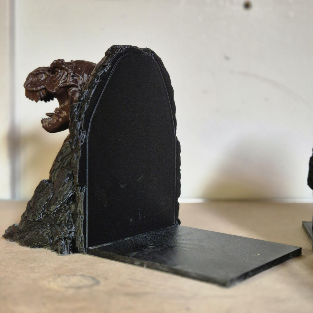 T-rex book ends bookshelf decor