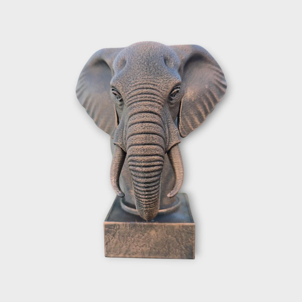Bust of a elephant statue - home decor lover gift him her handpainted ornament