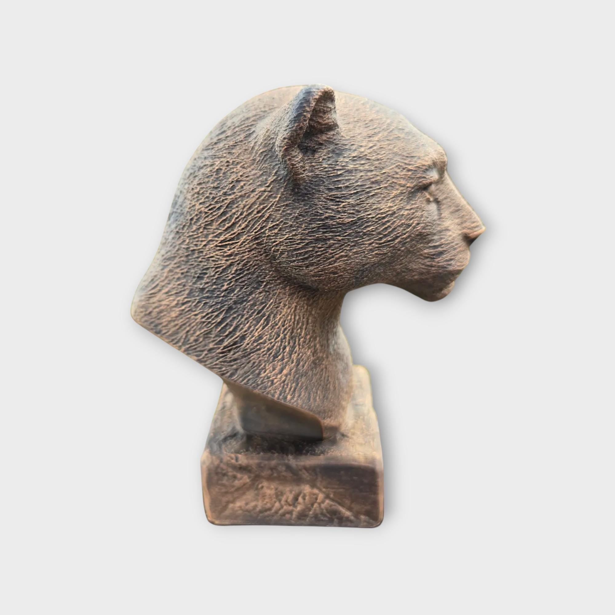 Bust of a Jaguar statue - home decor lover gift him her handpainted ornament