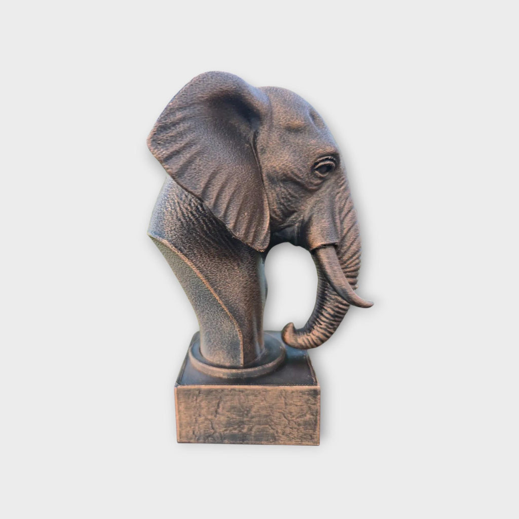 Bust of a elephant statue - home decor lover gift him her handpainted ornament