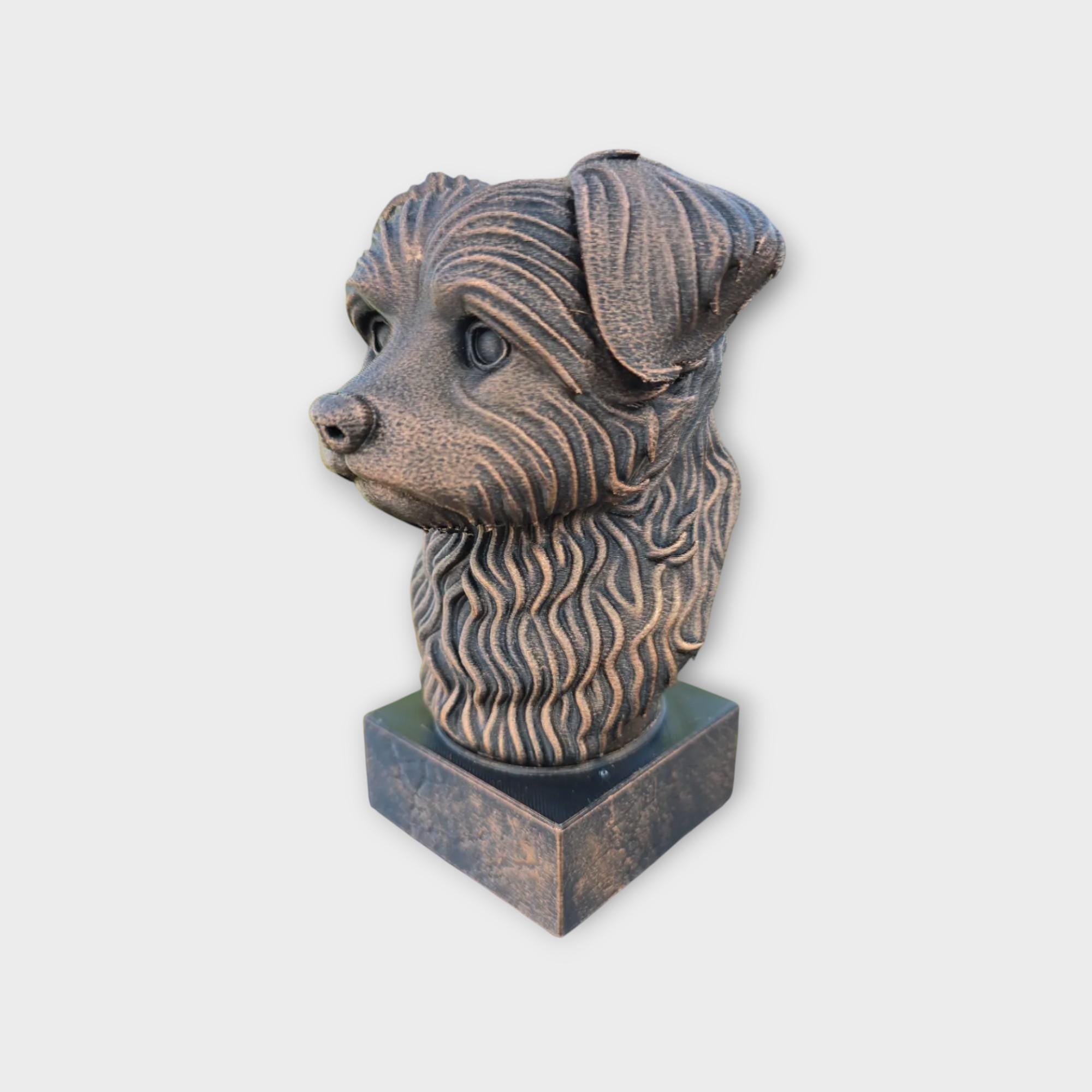 Bust of a Yorkipoo statue - home decor dog lover gift him her handpainted ornament