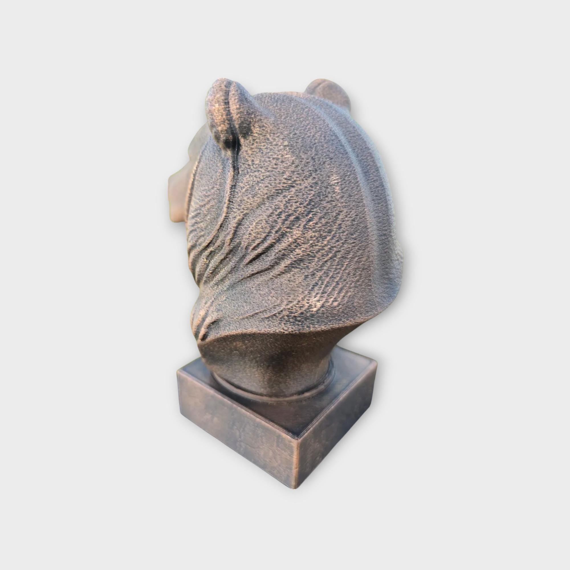 Bust of a grizzly bear statue - home decor lover gift him her handpainted ornament