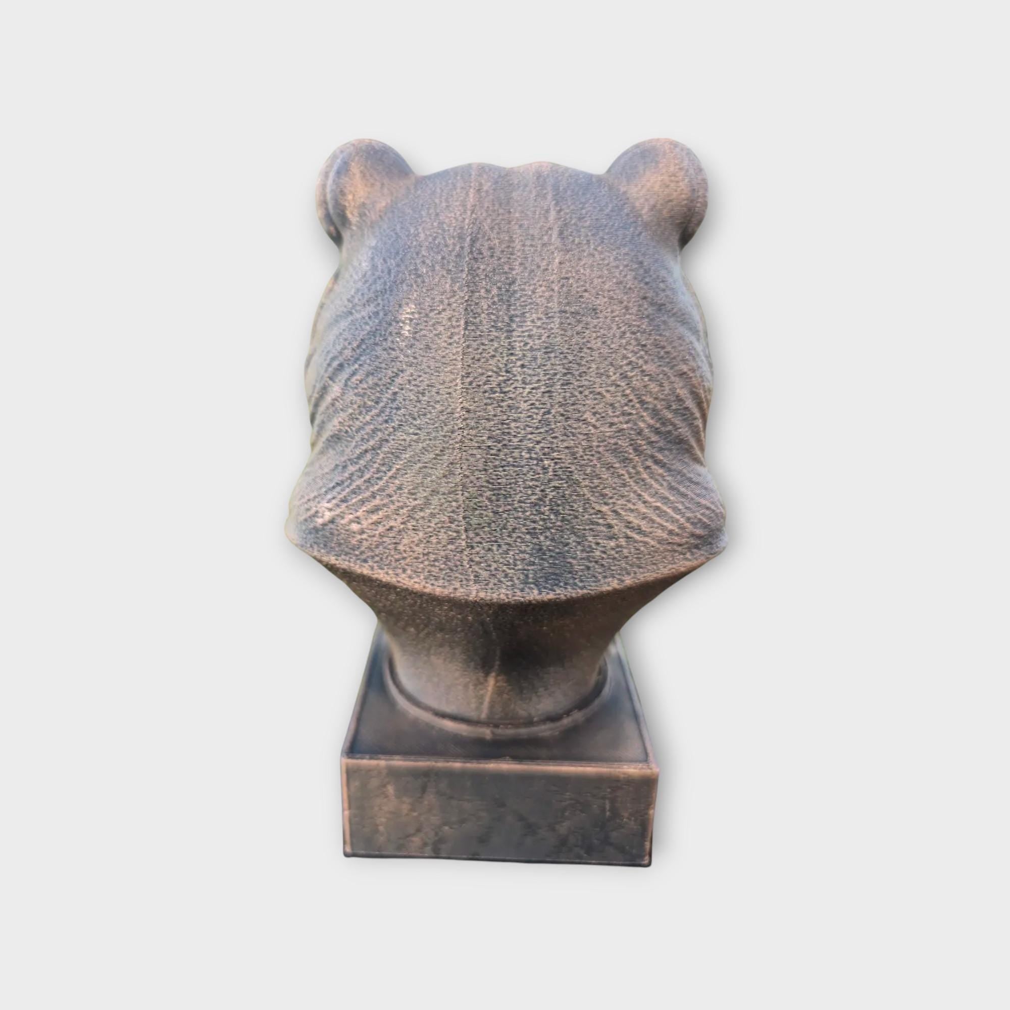 Bust of a grizzly bear statue - home decor lover gift him her handpainted ornament