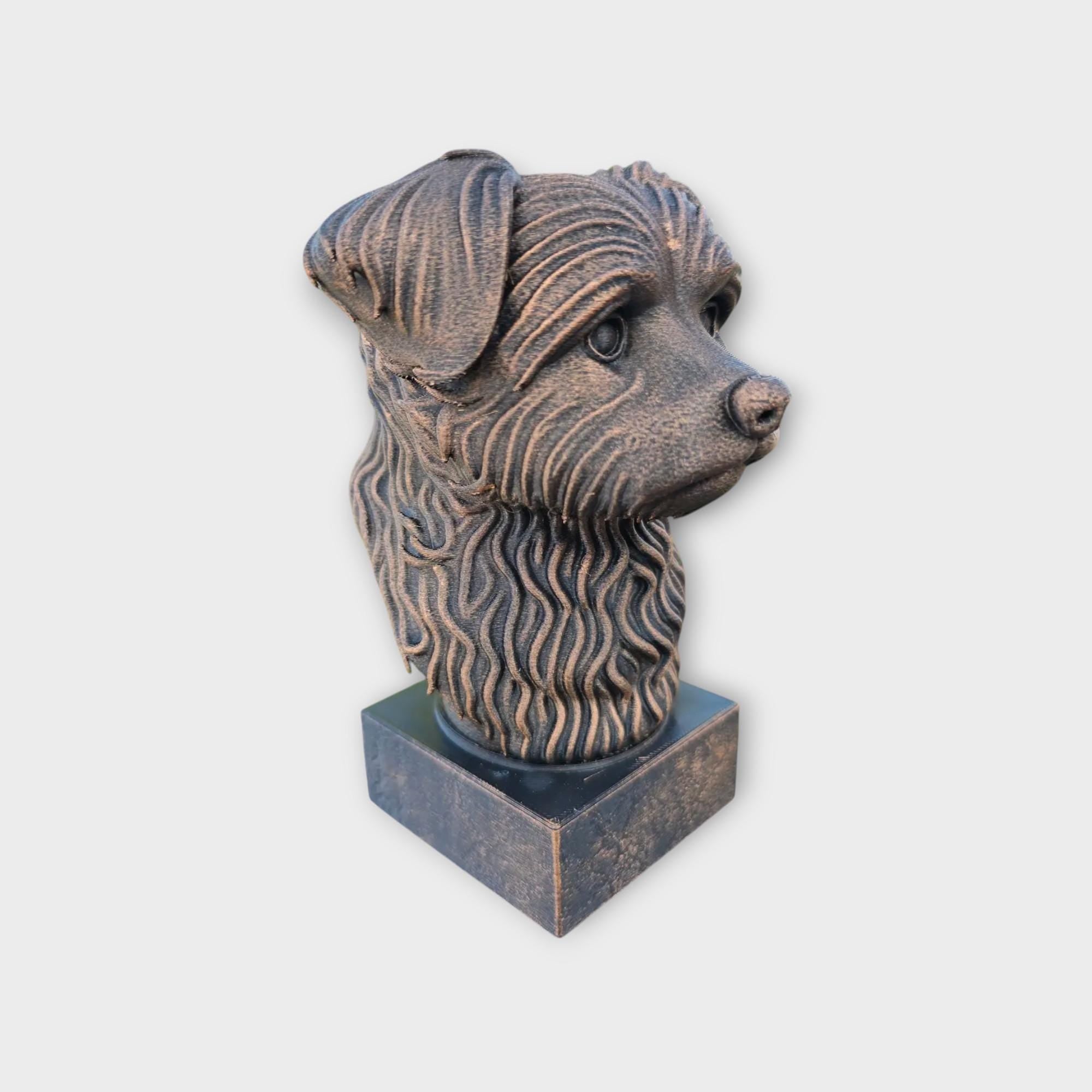 Bust of a Yorkipoo statue - home decor dog lover gift him her handpainted ornament