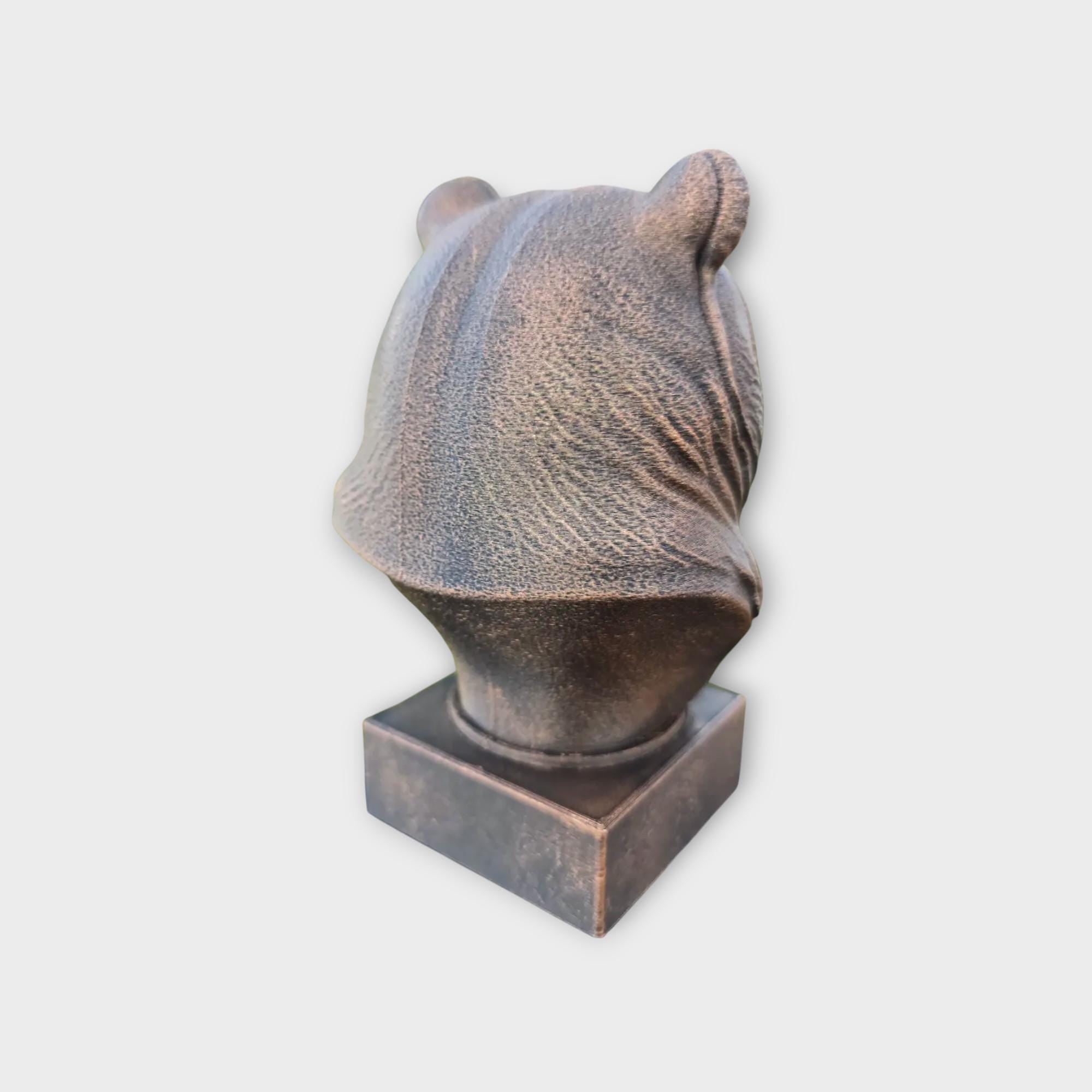 Bust of a grizzly bear statue - home decor lover gift him her handpainted ornament