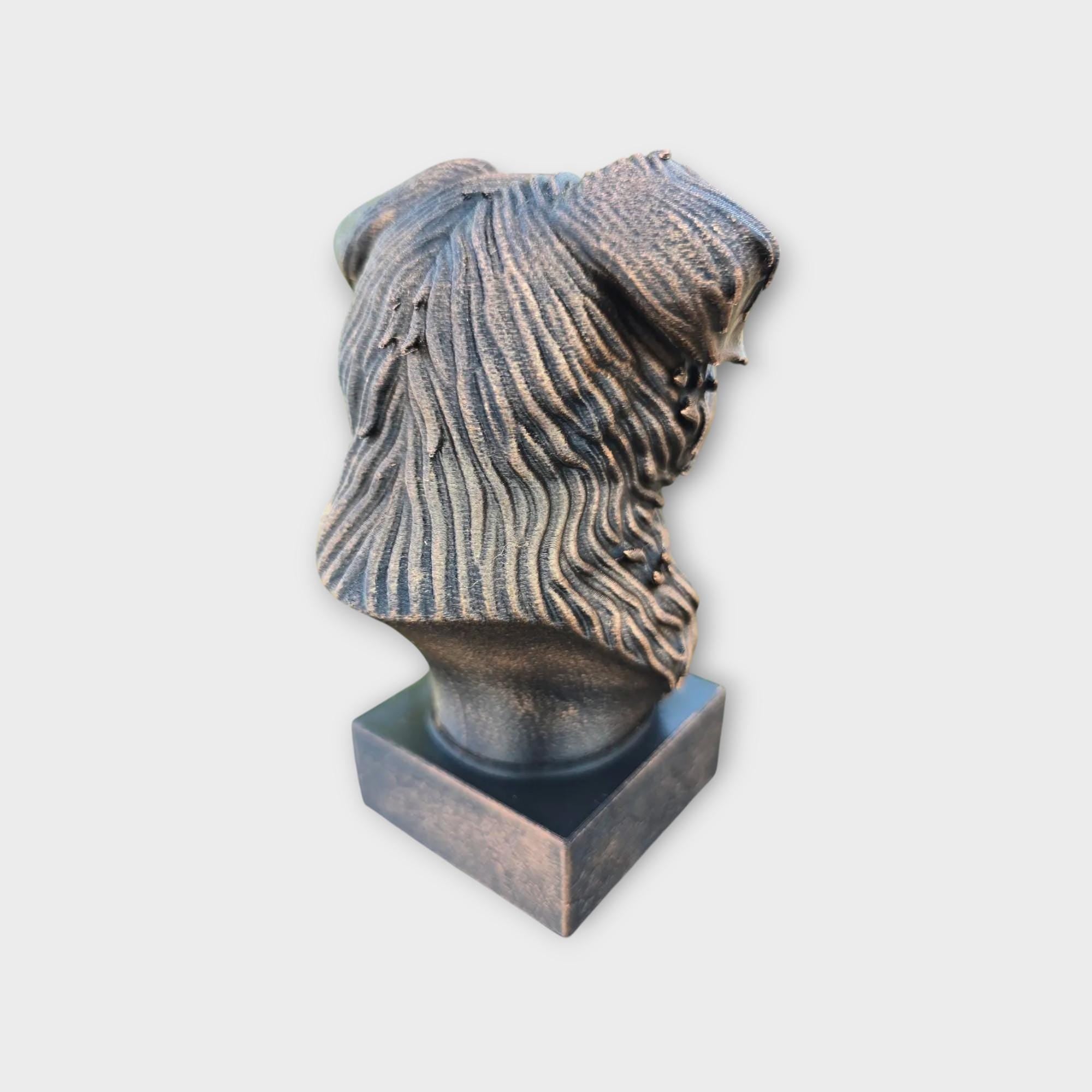 Bust of a Yorkipoo statue - home decor dog lover gift him her handpainted ornament