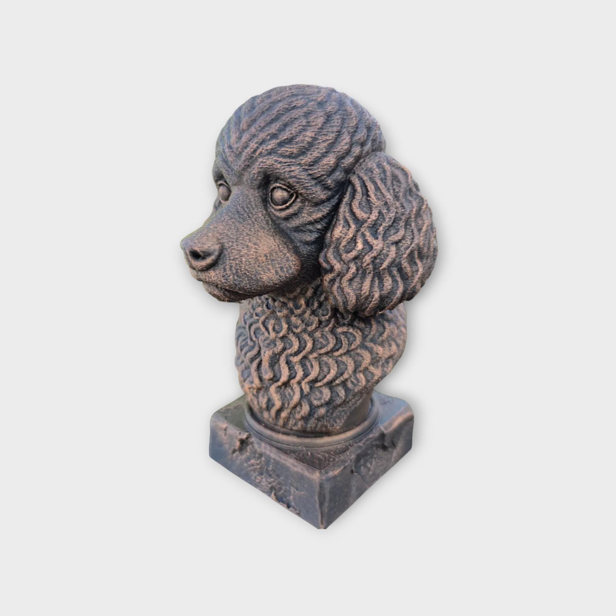 Bust of a Toy poodle statue - home decor dog lover gift him her handpainted ornament