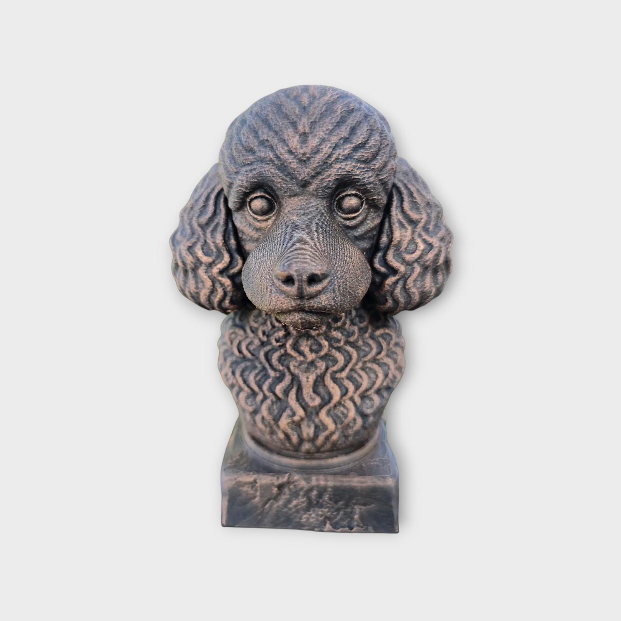 Bust of a Toy poodle statue - home decor dog lover gift him her handpainted ornament