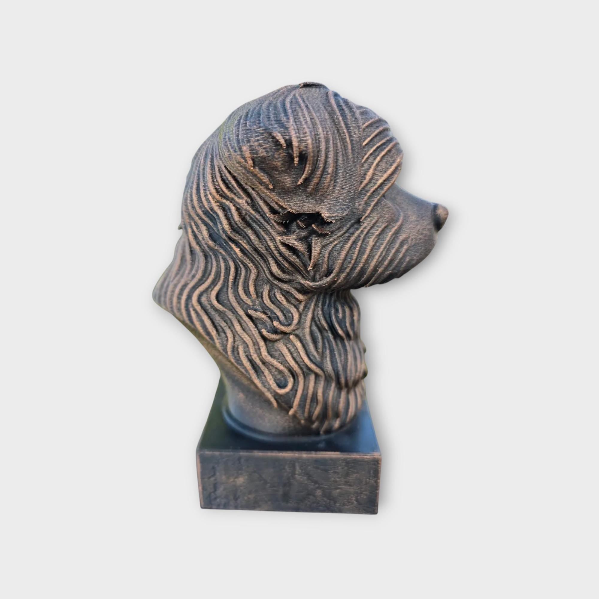 Bust of a Yorkipoo statue - home decor dog lover gift him her handpainted ornament