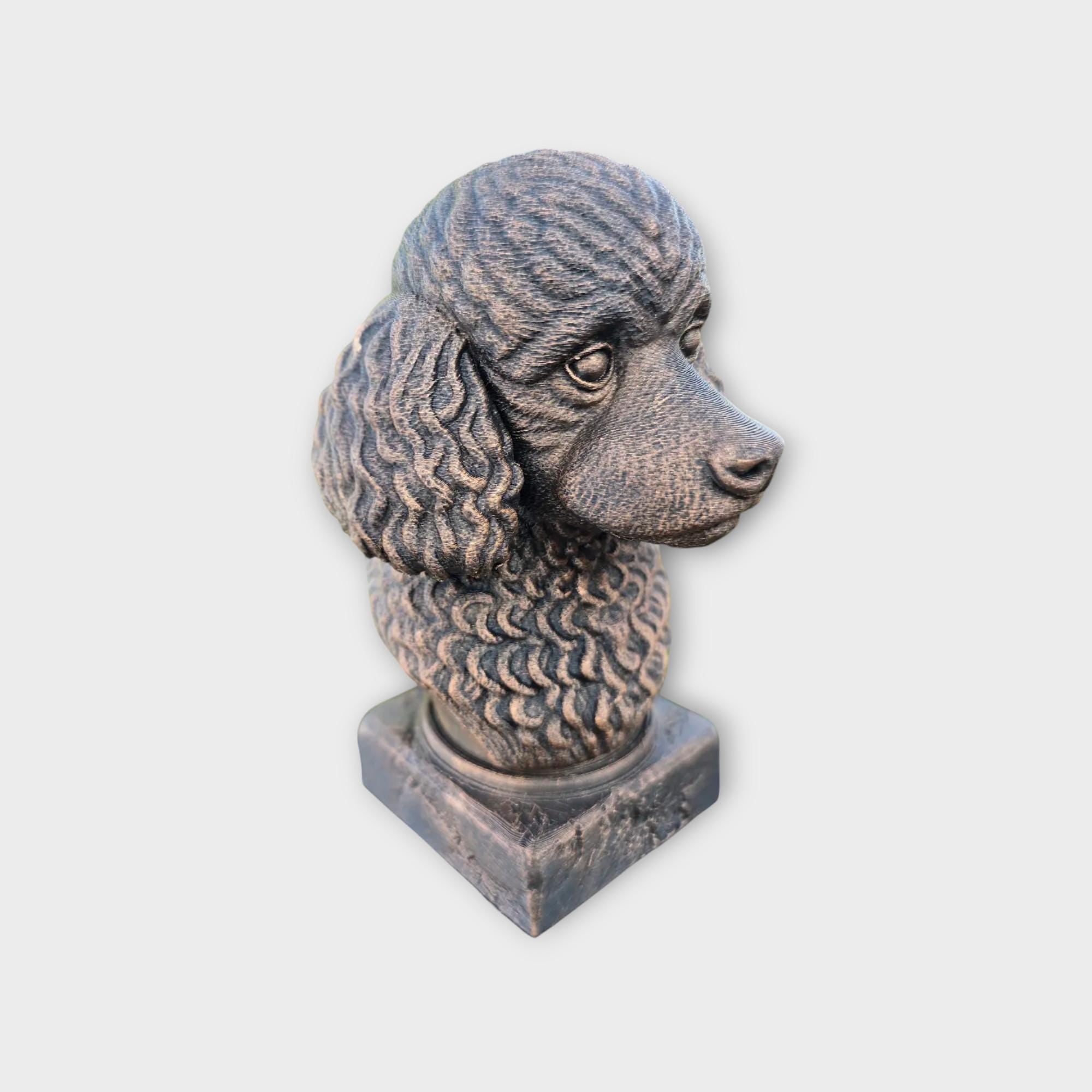 Bust of a Toy poodle statue - home decor dog lover gift him her handpainted ornament