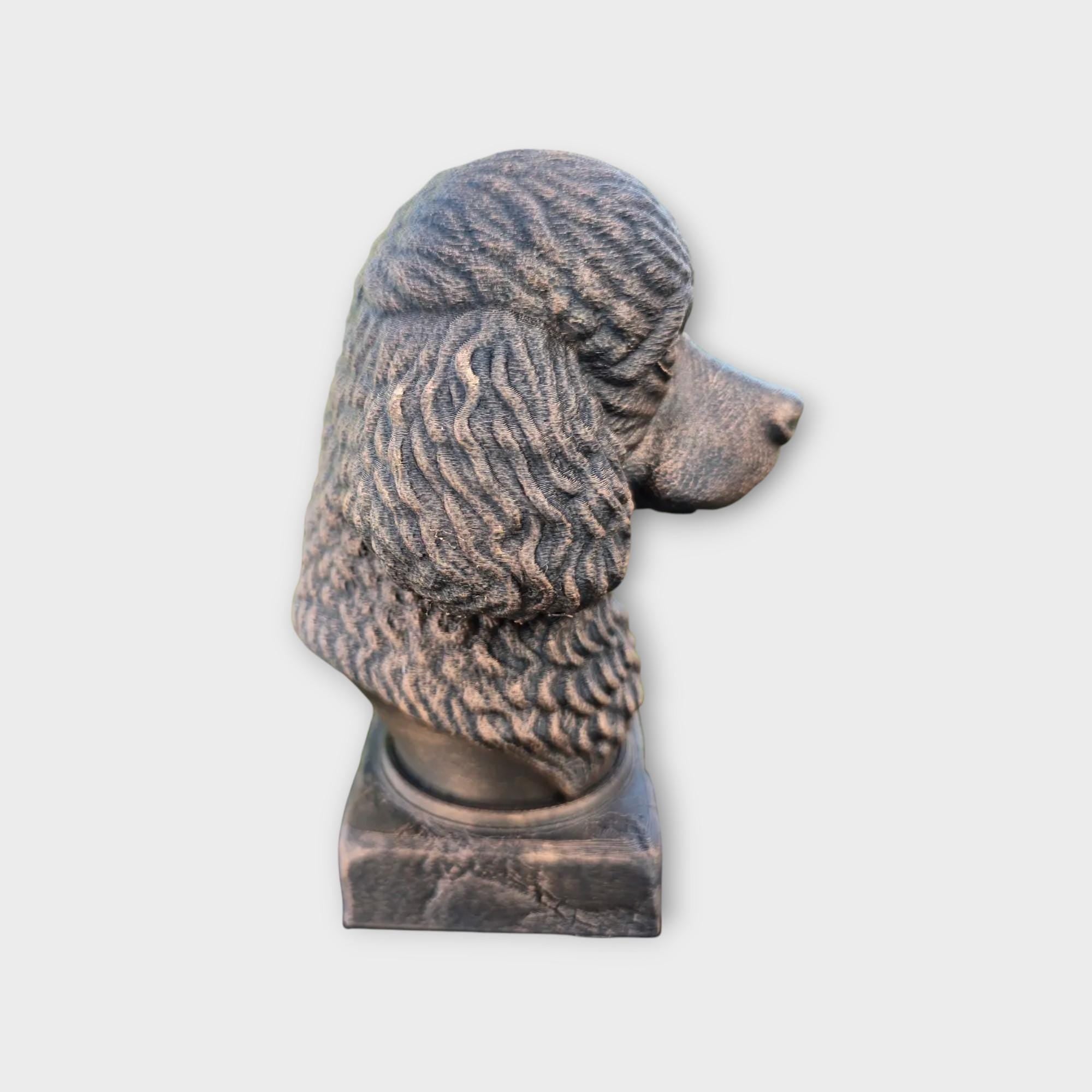Bust of a Toy poodle statue - home decor dog lover gift him her handpainted ornament