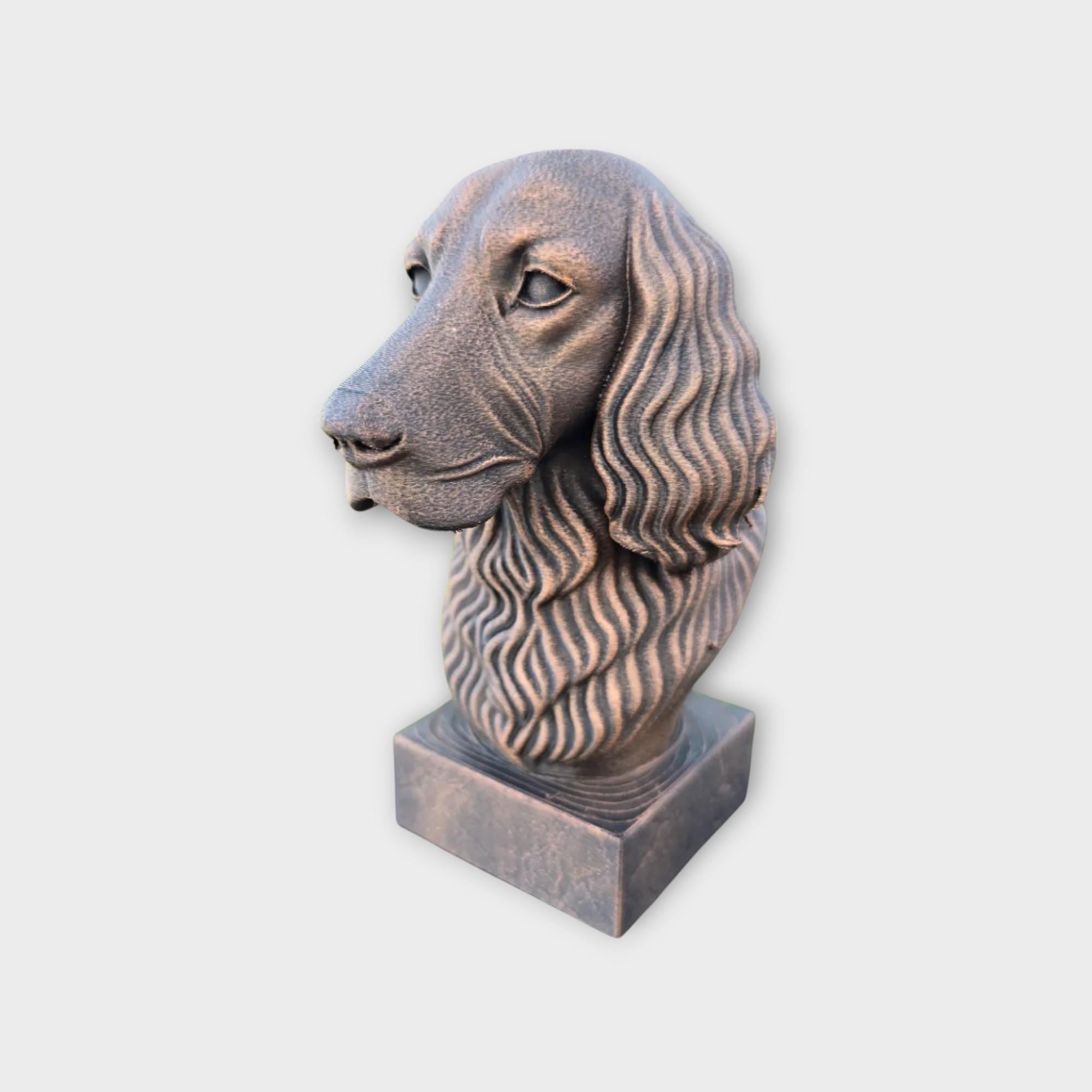 Bust of a Setter statue - home decor dog lover gift him her handpainted ornament
