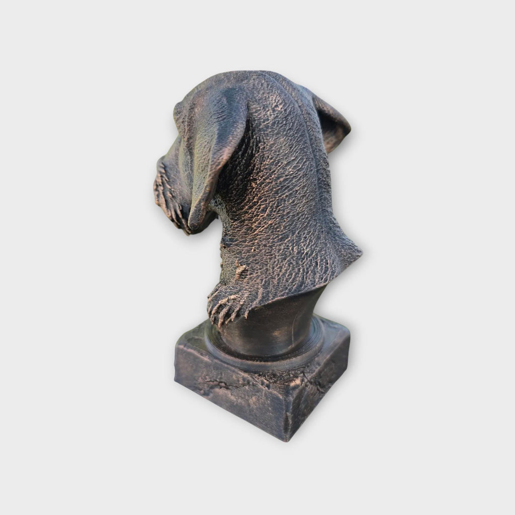 Bust of a wire haired dachshund statue - home decor dog lover gift him her handpainted ornament