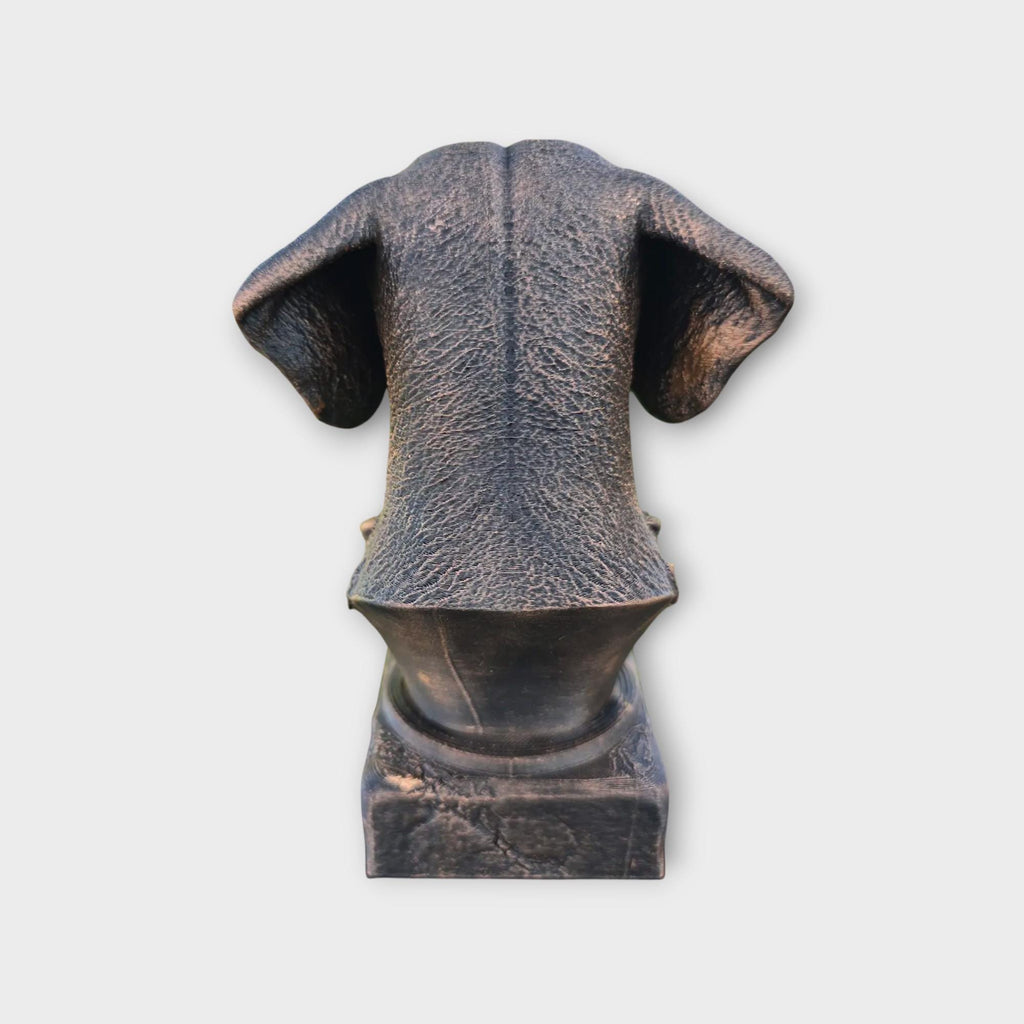 Bust of a wire haired dachshund statue - home decor dog lover gift him her handpainted ornament