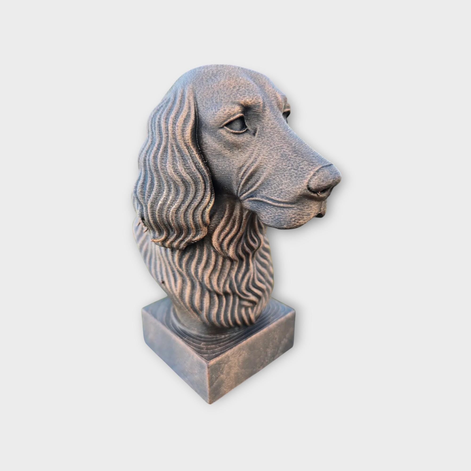 Bust of a Setter statue - home decor dog lover gift him her handpainted ornament