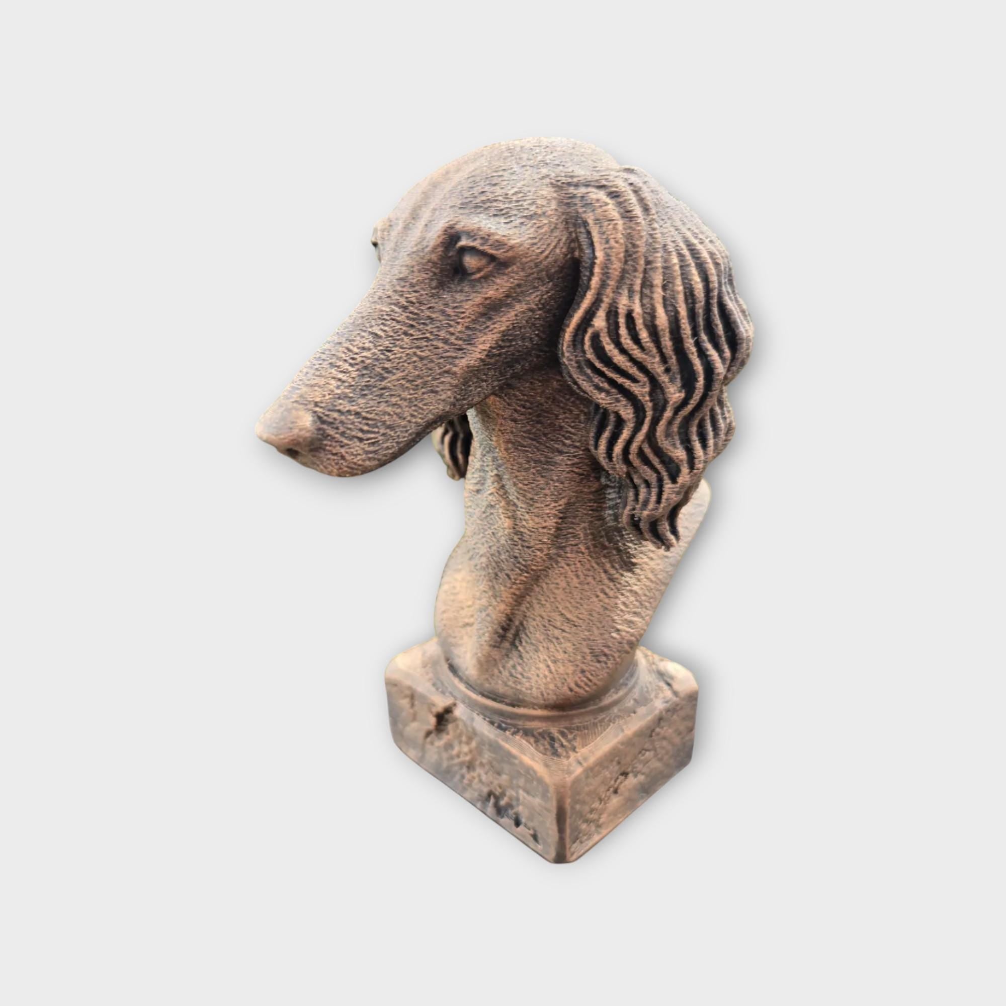 Bust of a Saluki statue - home decor dog lover gift him her handpainted ornament