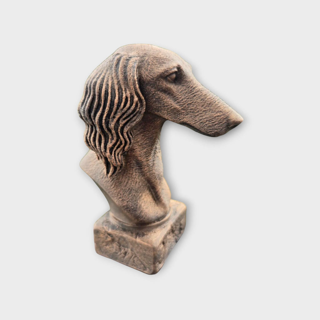 Bust of a Saluki statue - home decor dog lover gift him her handpainted ornament