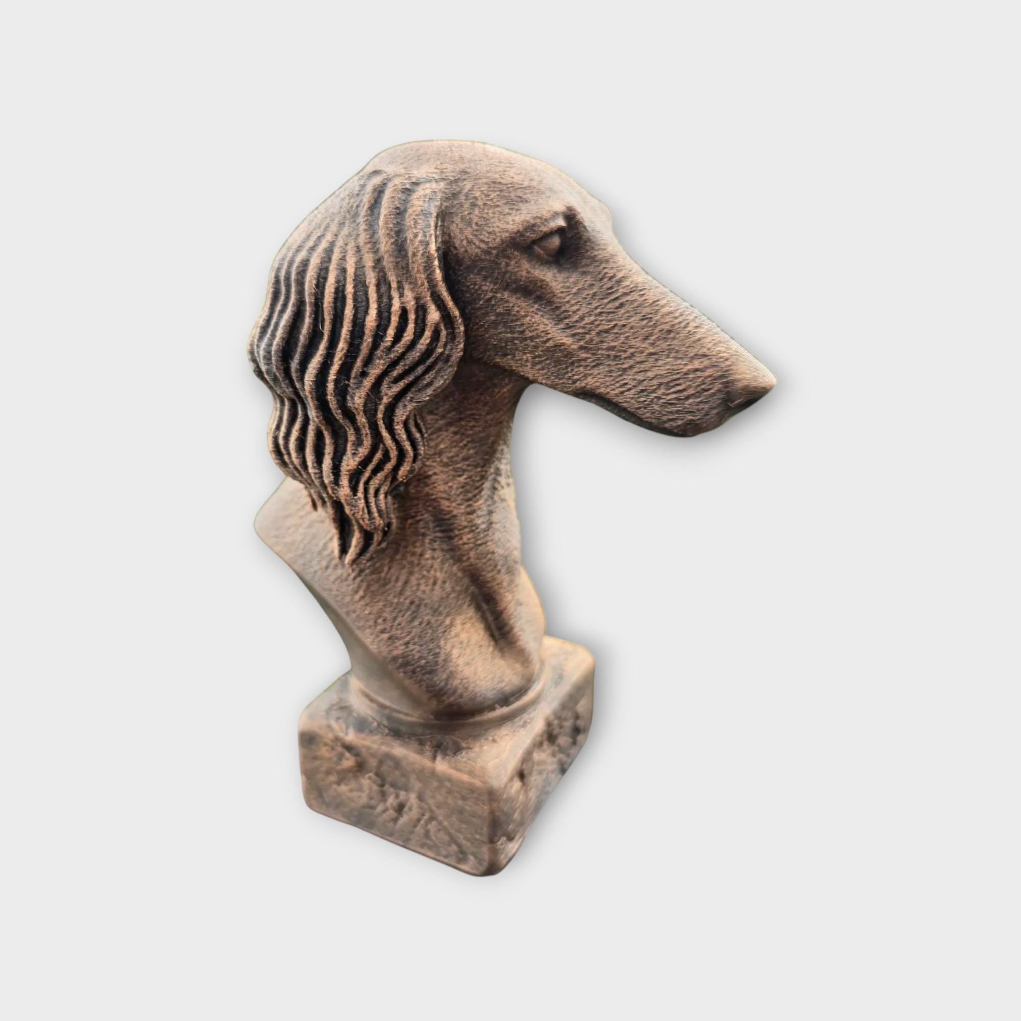 Bust of a Saluki statue - home decor dog lover gift him her handpainted ornament