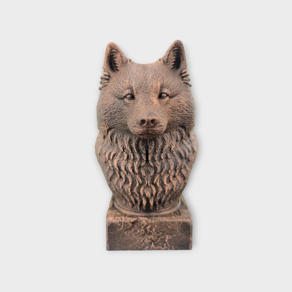 Bust of a Samoyed statue - home decor dog lover gift him her handpainted ornament