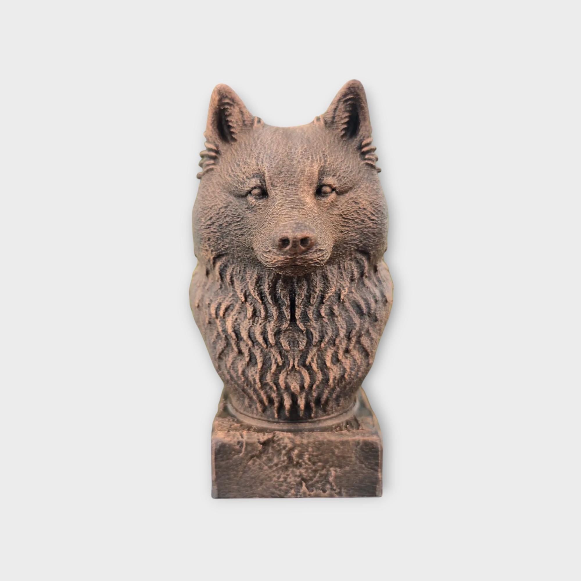 Bust of a Samoyed statue - home decor dog lover gift him her handpainted ornament