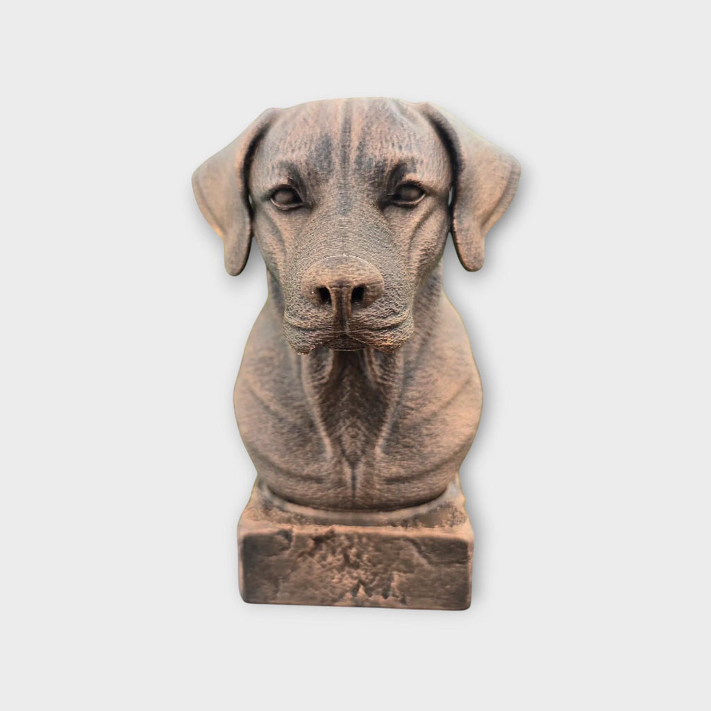 Bust of a rhodesian ridgeback statue - home decor dog lover gift him her handpainted ornament