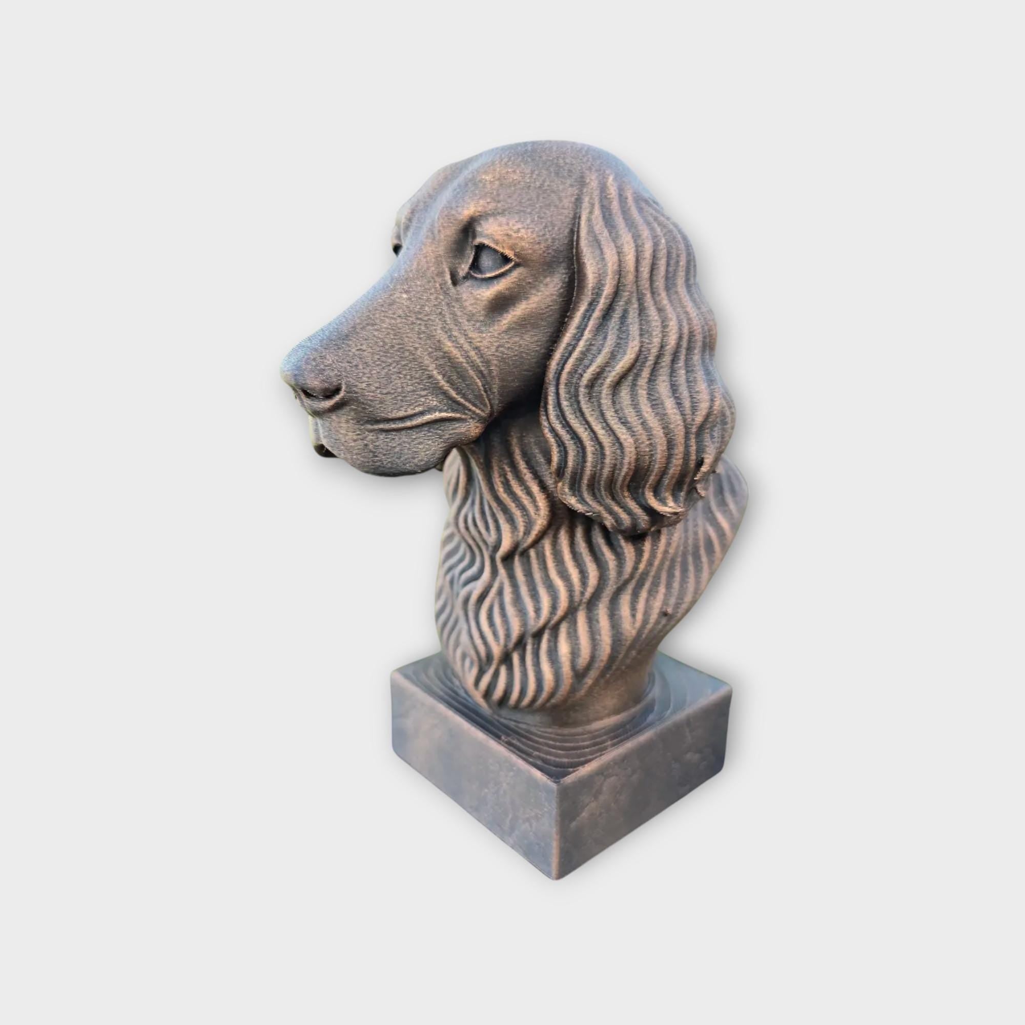 Bust of a Setter statue - home decor dog lover gift him her handpainted ornament
