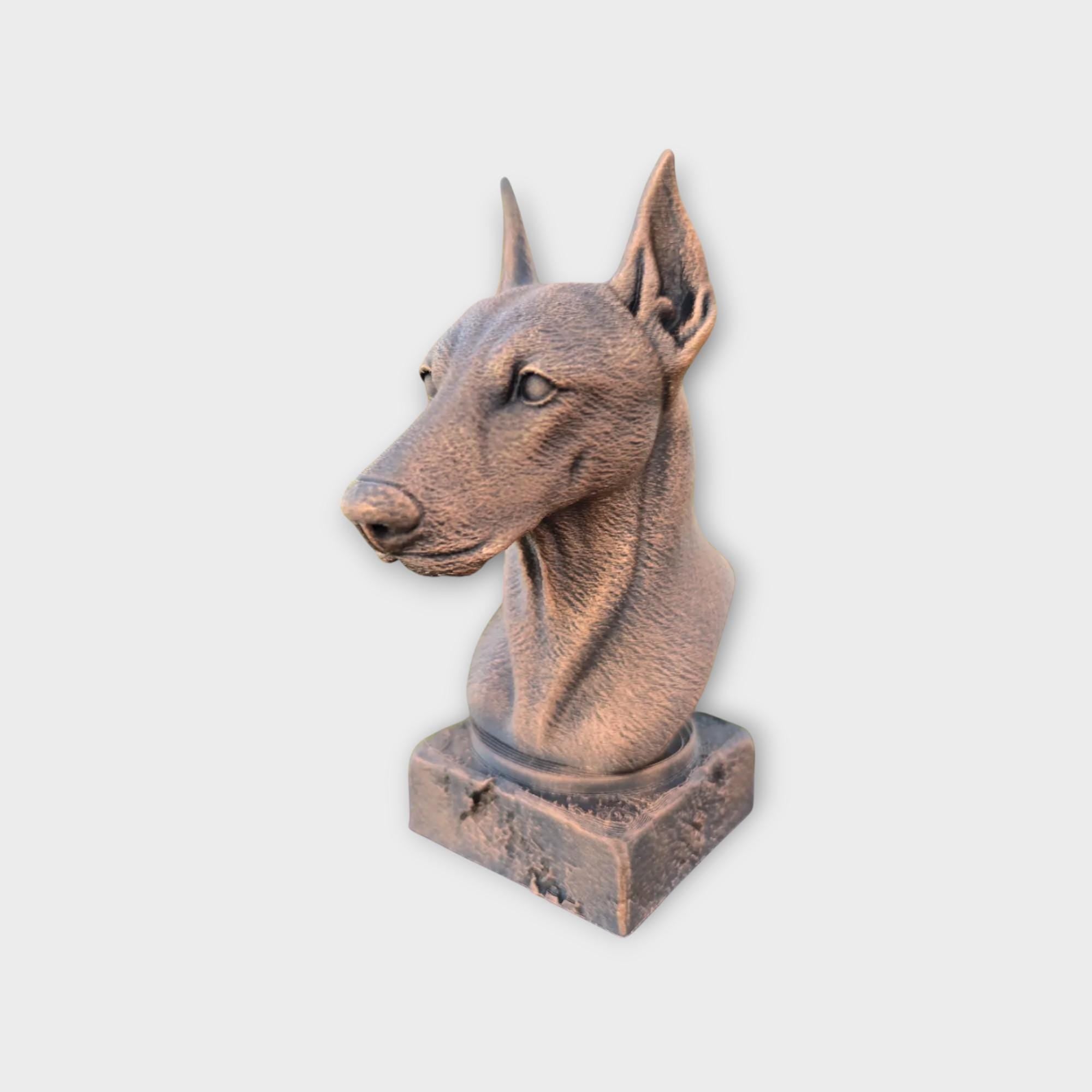 Bust of a Pinscher statue - home decor dog lover gift him her handpainted ornament