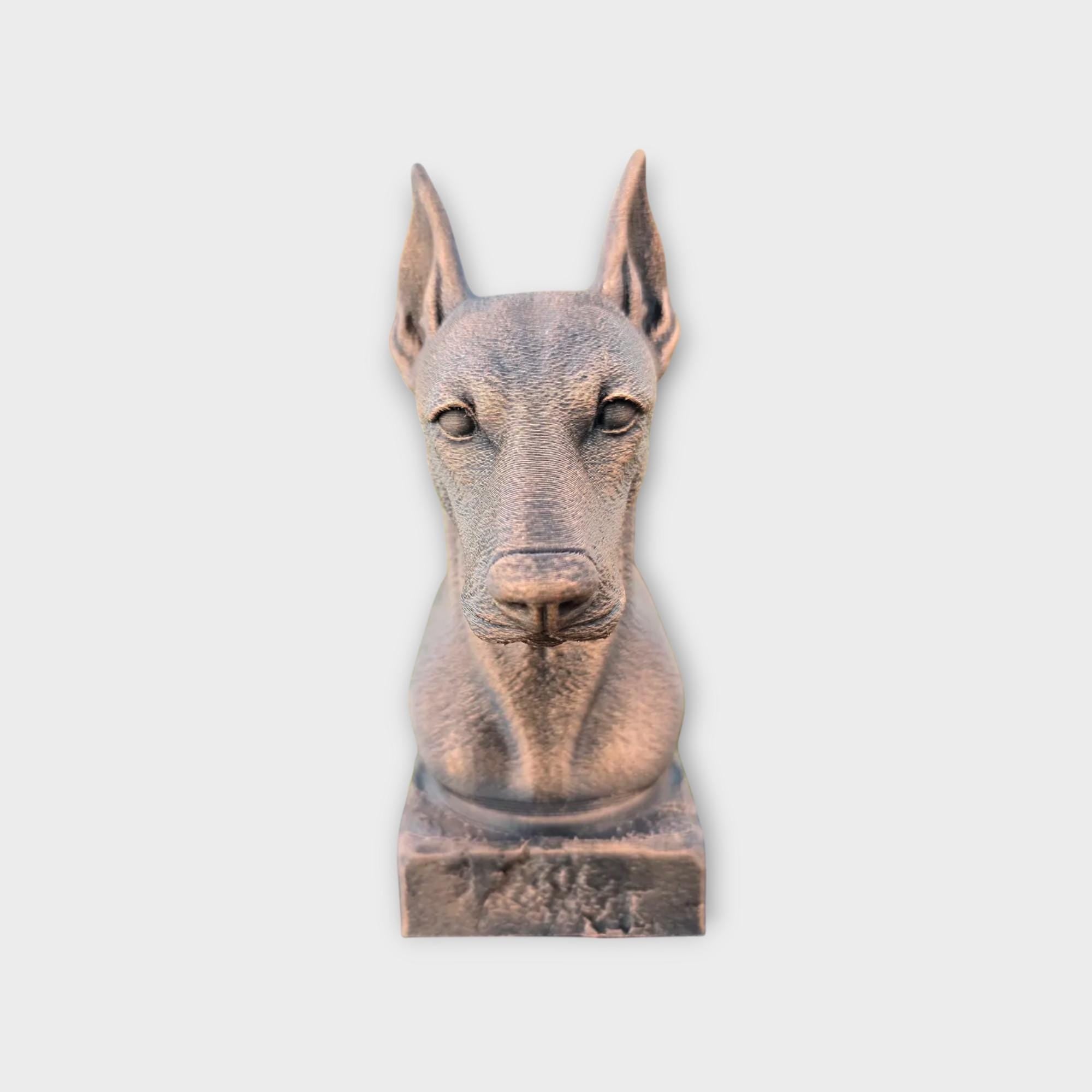 Bust of a Pinscher statue - home decor dog lover gift him her handpainted ornament