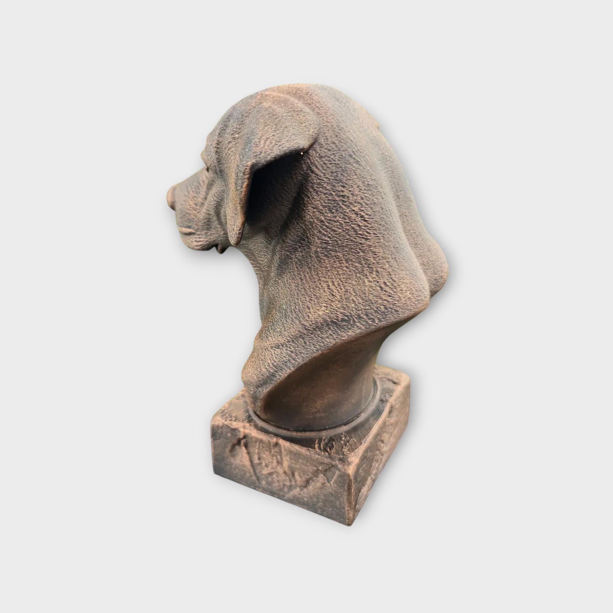 Bust of a rhodesian ridgeback statue - home decor dog lover gift him her handpainted ornament