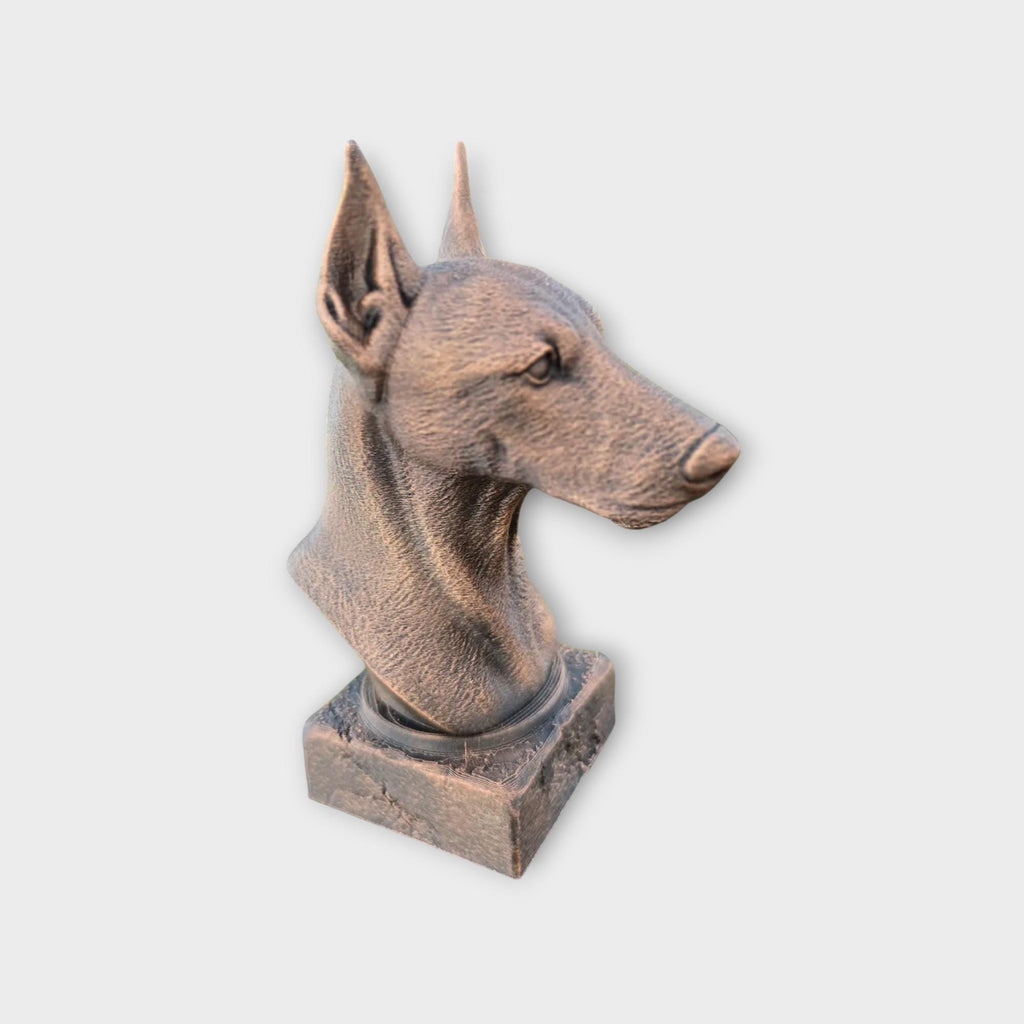 Bust of a Pinscher statue - home decor dog lover gift him her handpainted ornament