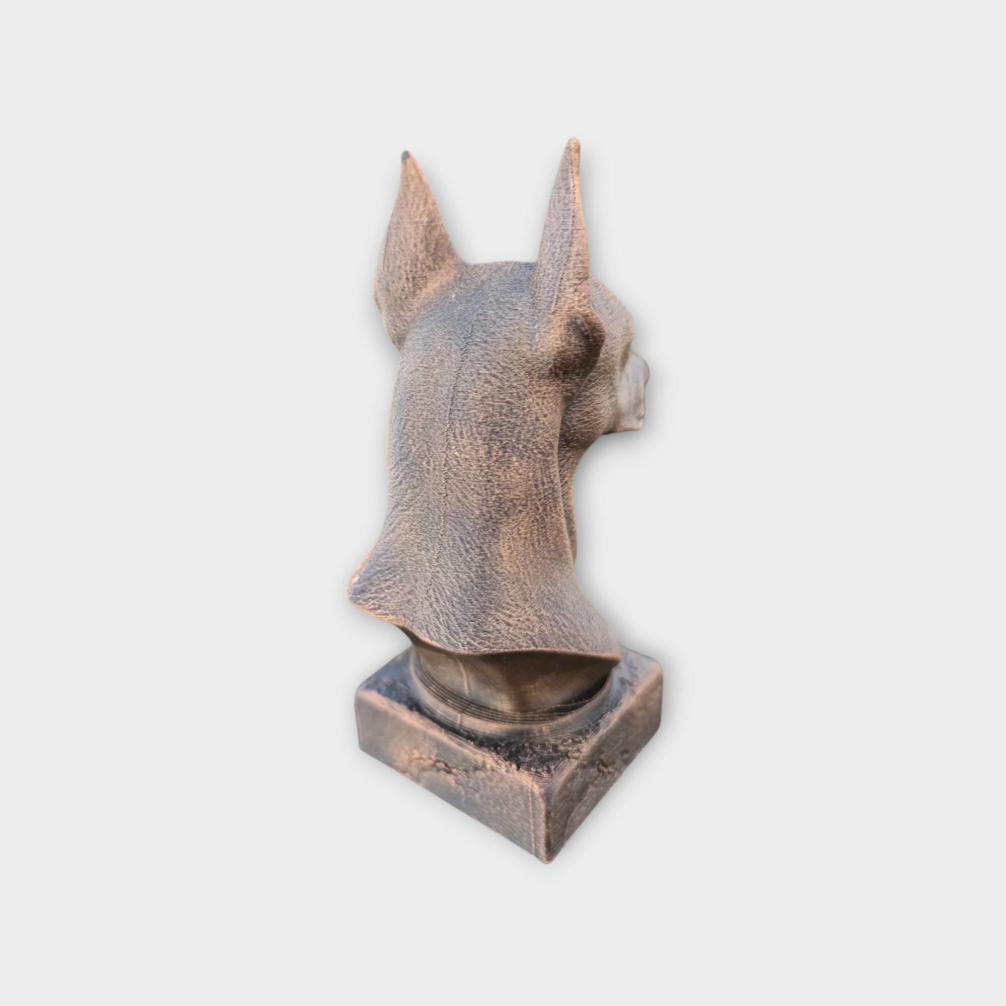 Bust of a Pinscher statue - home decor dog lover gift him her handpainted ornament
