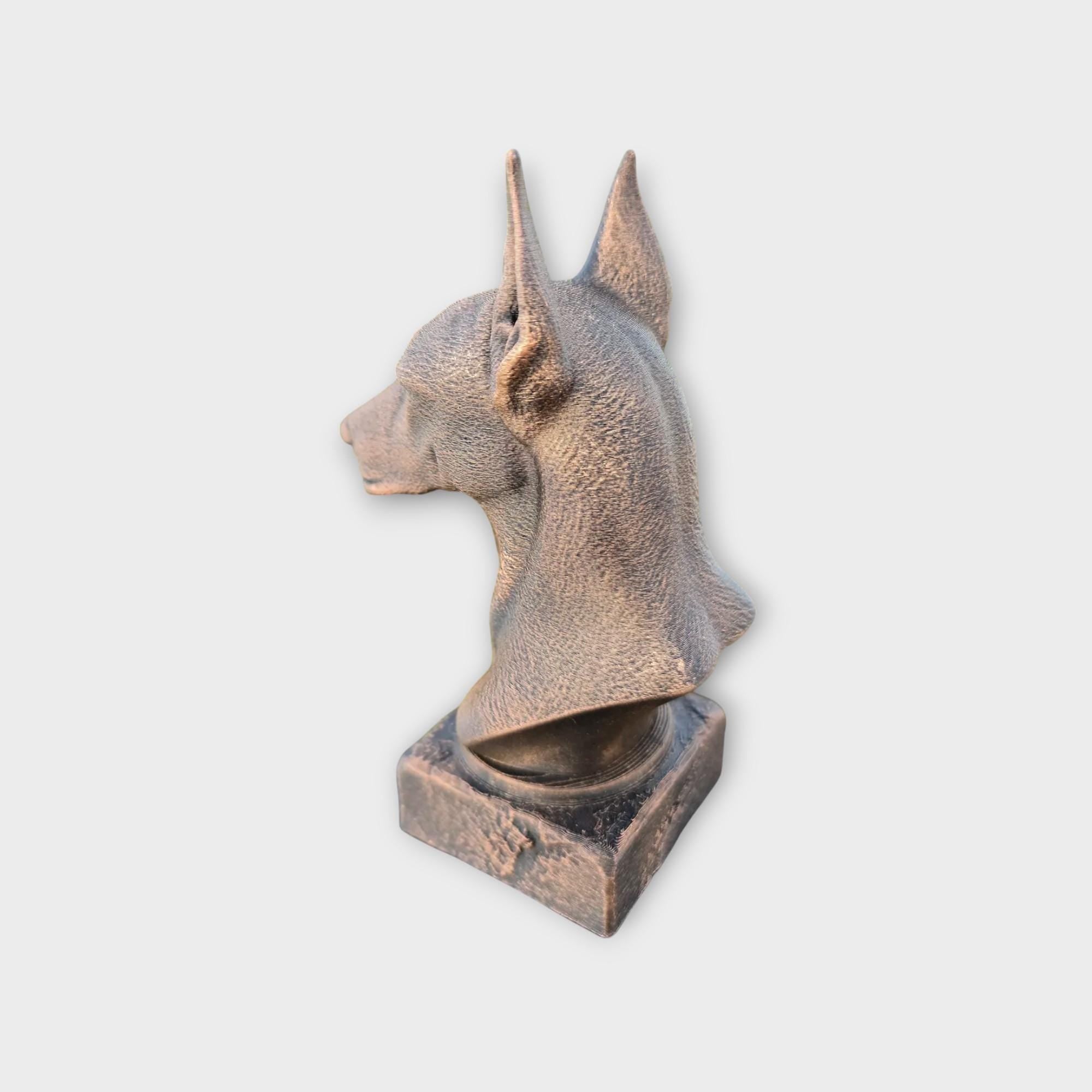 Bust of a Pinscher statue - home decor dog lover gift him her handpainted ornament