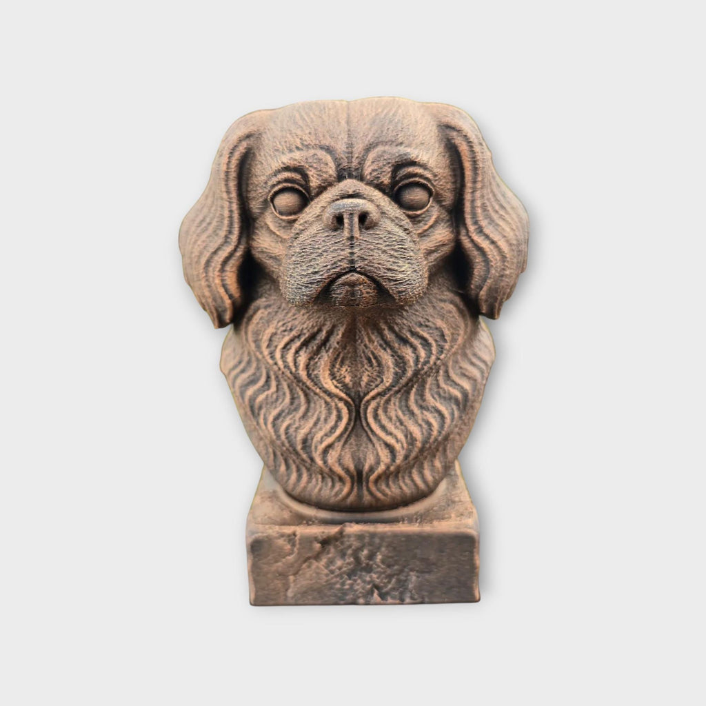 Bust of a Pekingese statue - home decor dog lover gift him her handpainted ornament
