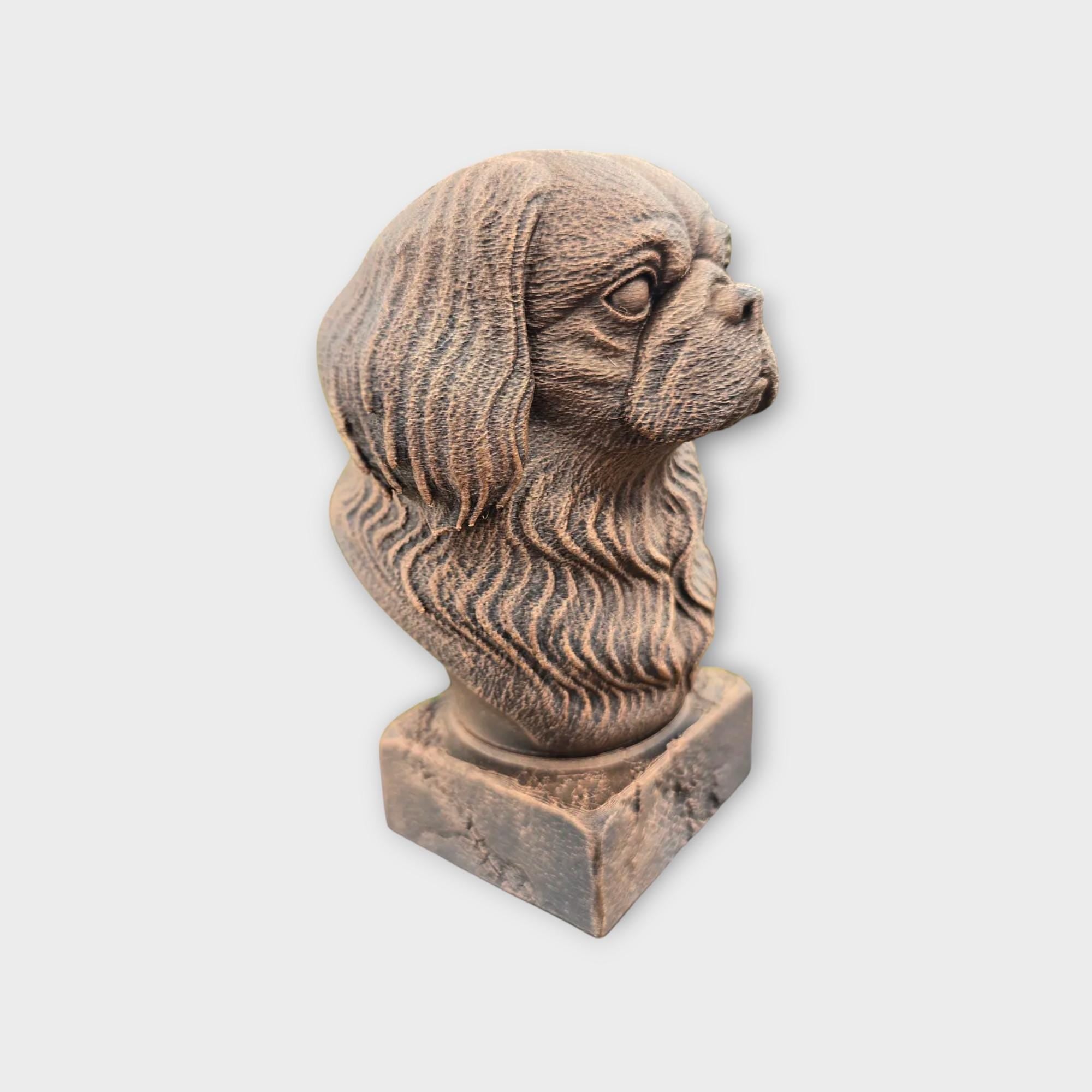 Bust of a Pekingese statue - home decor dog lover gift him her handpainted ornament
